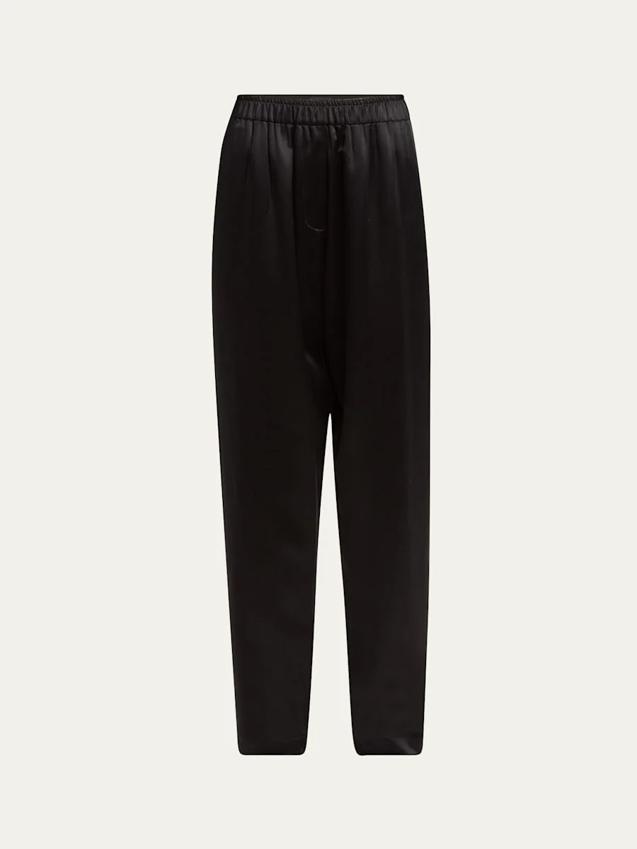 Pull-On Silk Trousers - 1