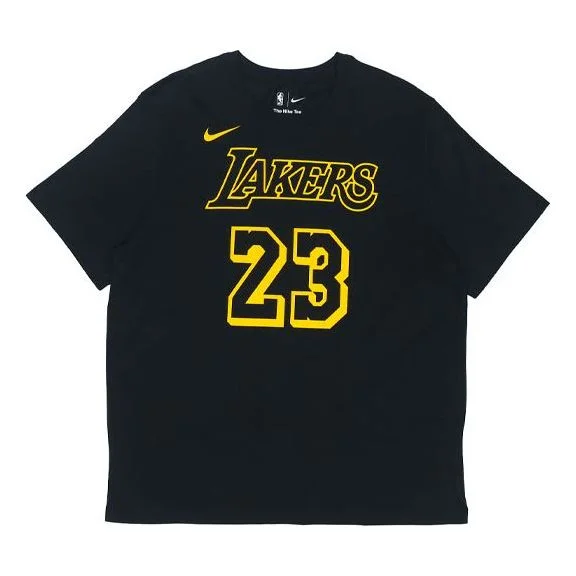Nike Los Angeles Lakers LeBron James No. 23 Casual Sports Breathable Short Sleeve Black AA2591-022 - 1