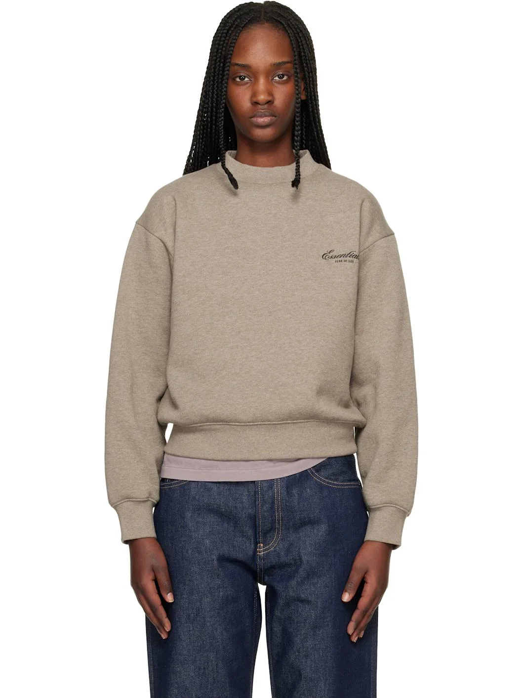 Brown Classic Crewneck Sweatshirt - 1