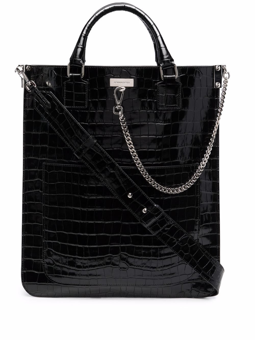 crocodile-effect tote bag - 1