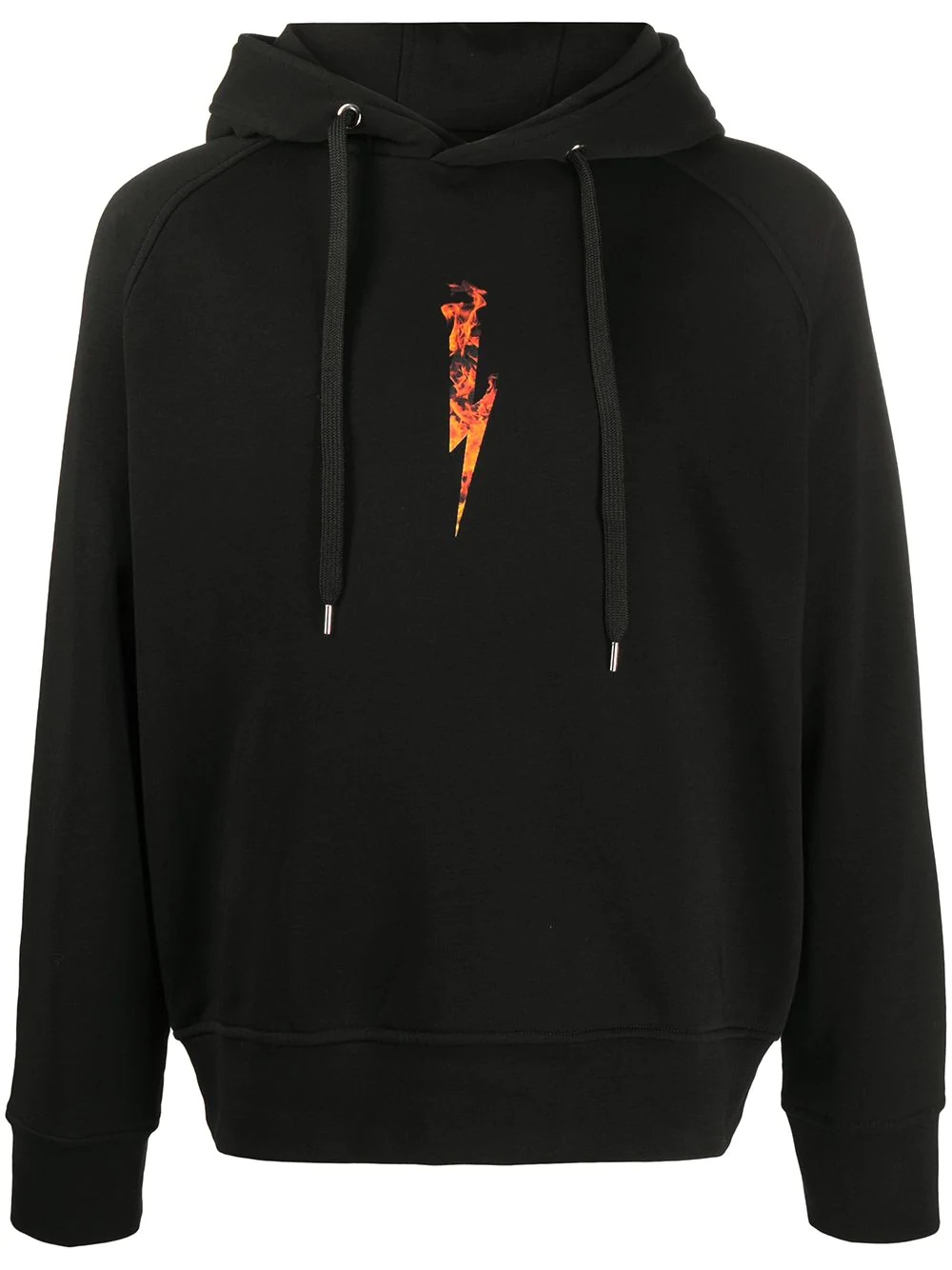 flames logo print hoodie - 1