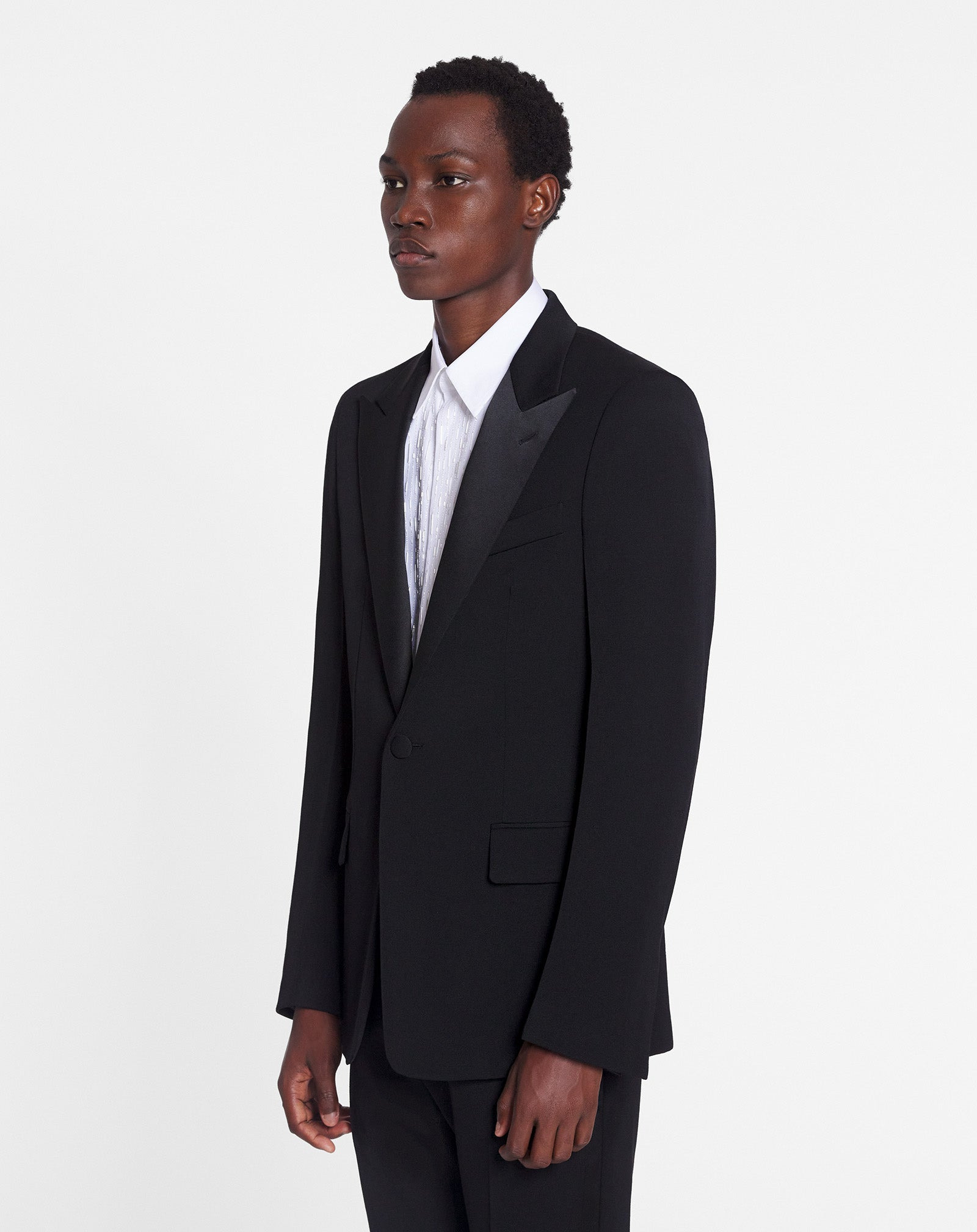 SATIN COLLAR TUXEDO JACKET - 3