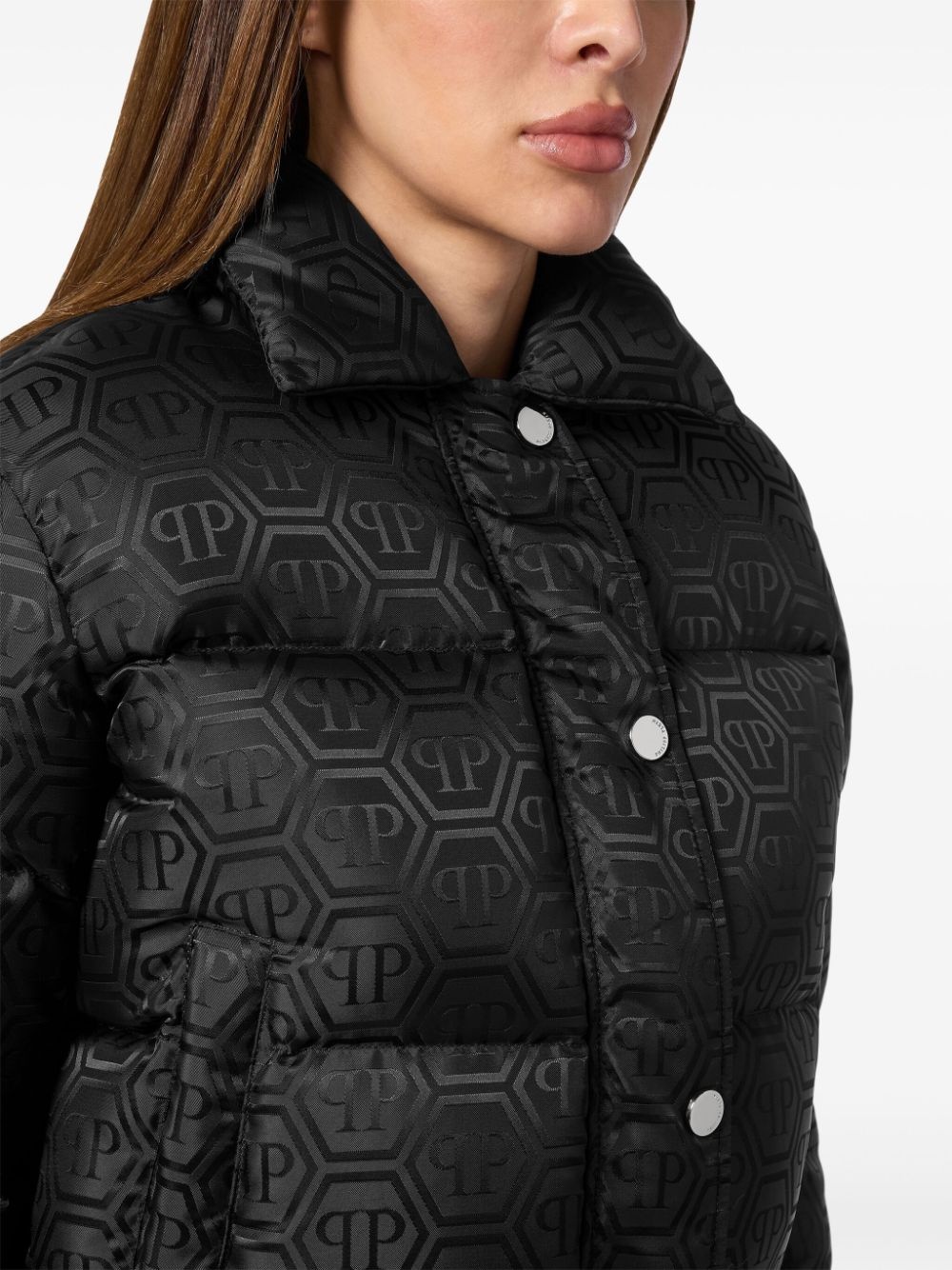 monogram cropped puffer jacket - 5