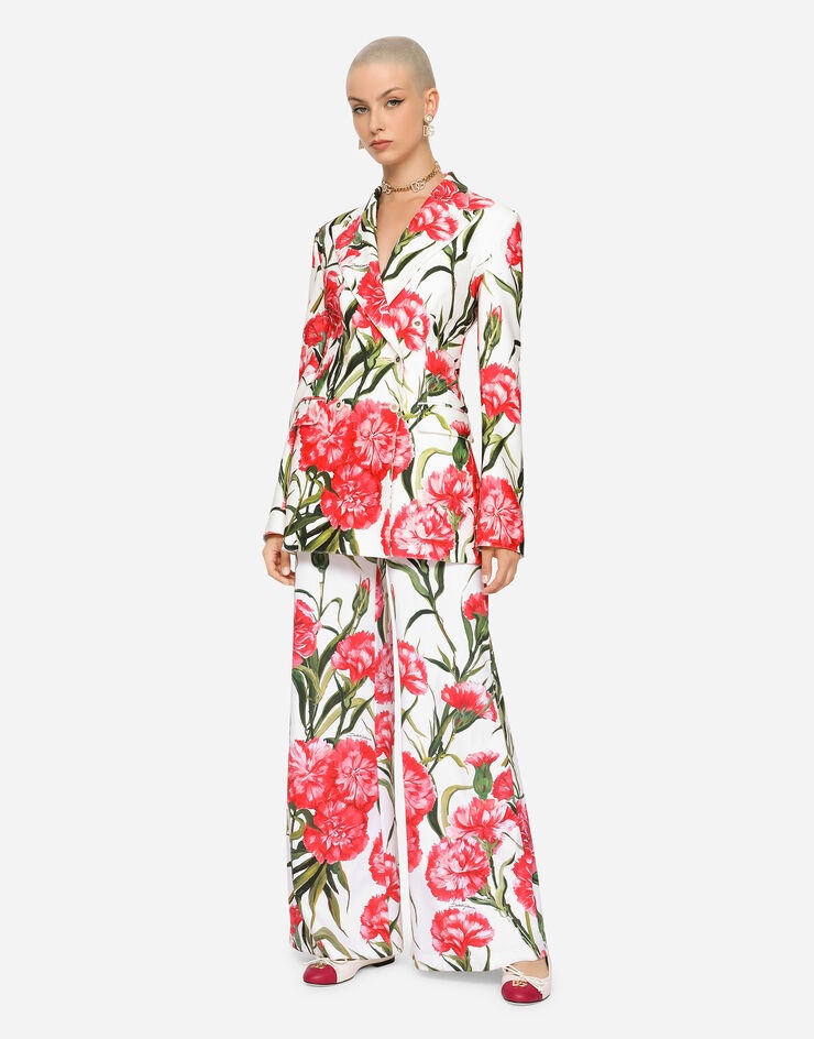 Carnation-print jersey Turlington blazer - 2