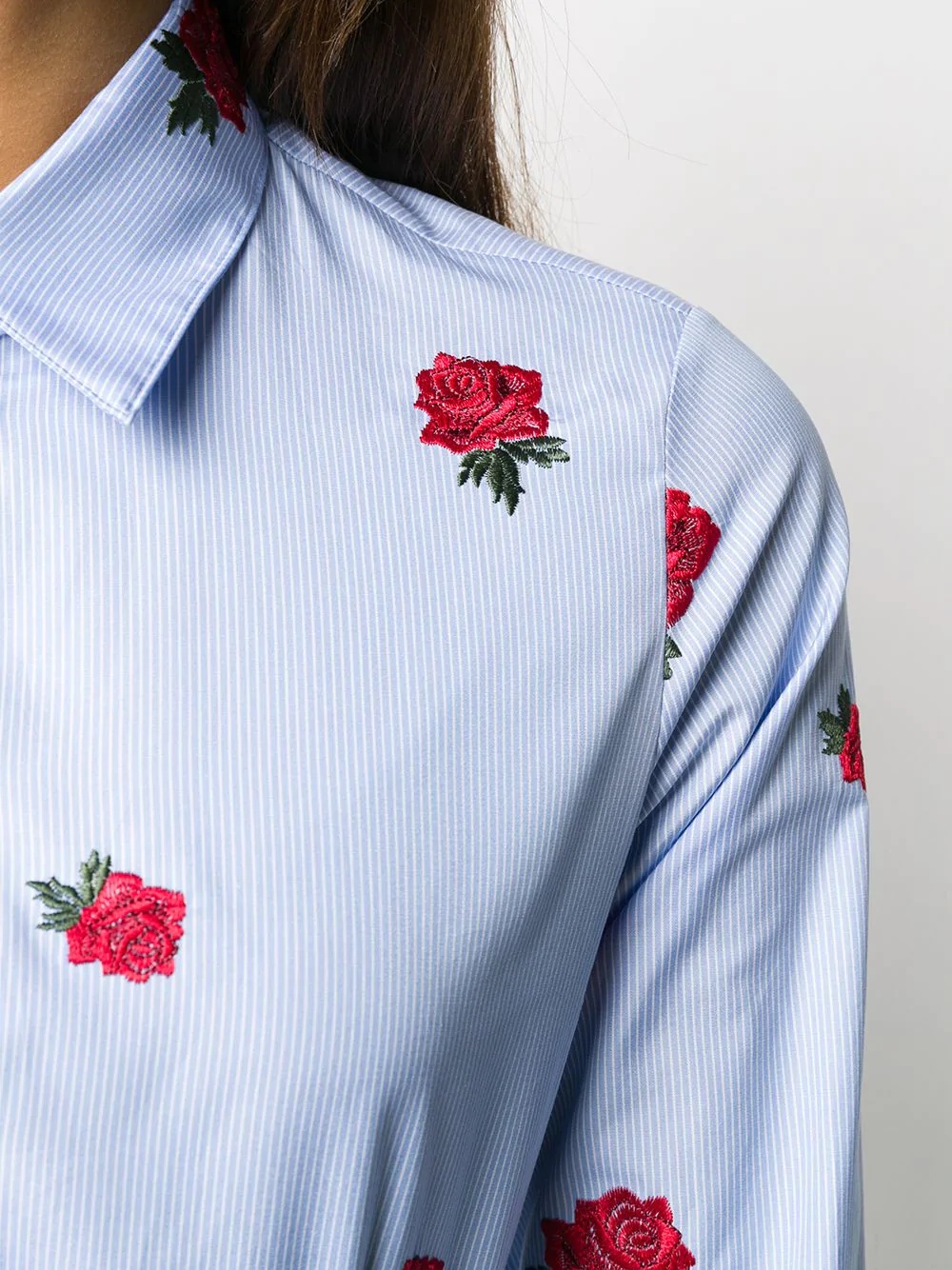 rose-embroidered shirt - 5