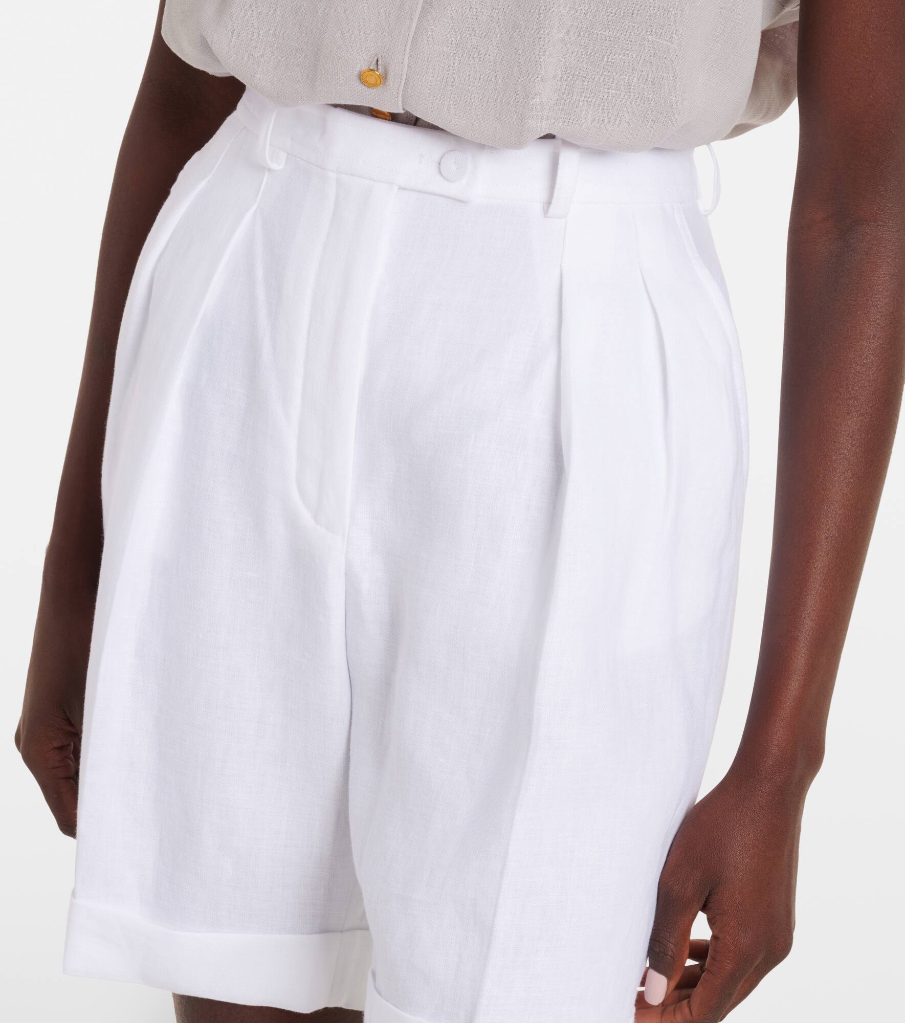 George linen Bermuda shorts - 4