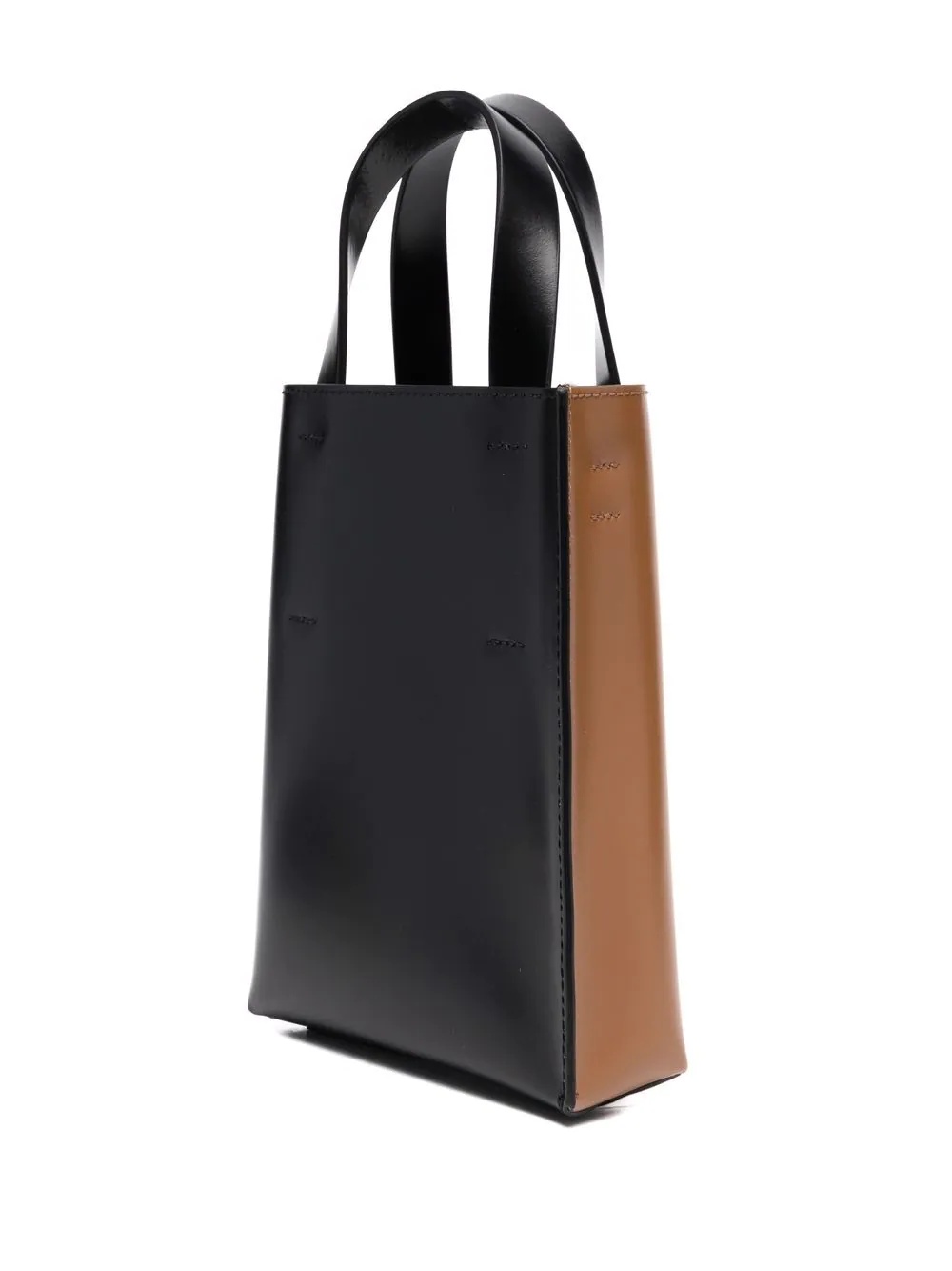 two-tone leather tote bag - 3