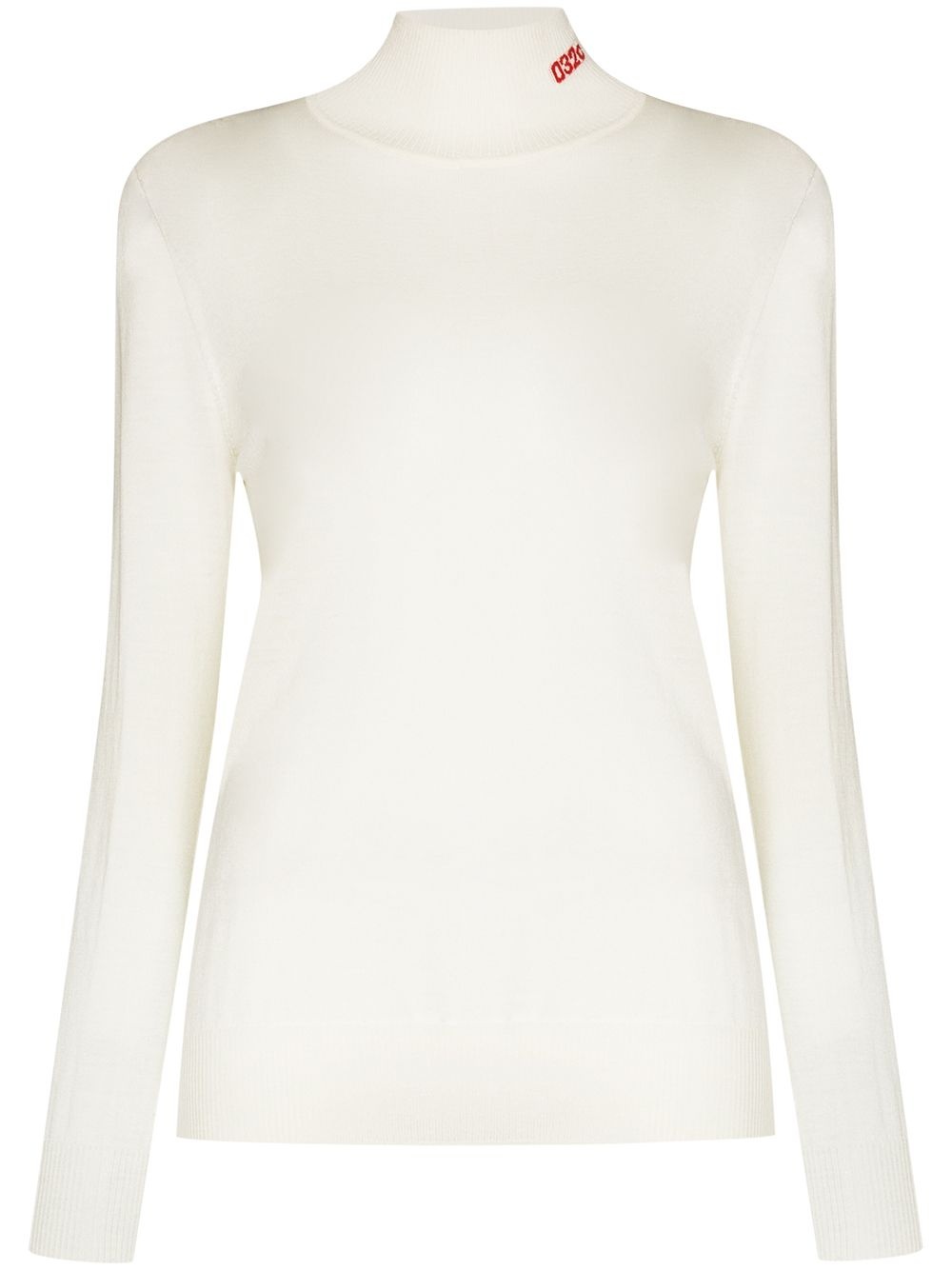 logo-embroidered roll-neck jumper - 1