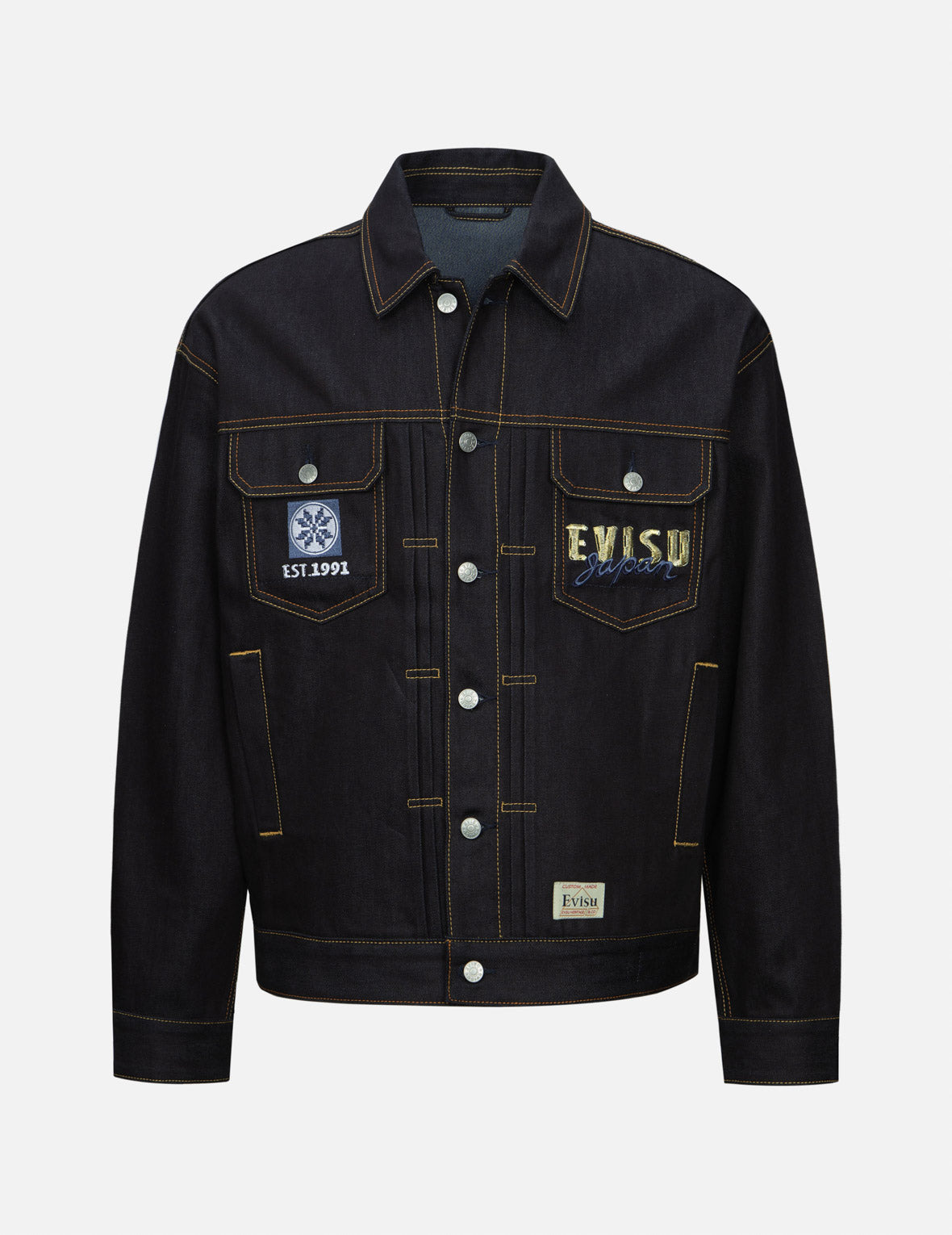 KUMADORI DARUMA DAICOCK PRINT AND EMBROIDERY LOOSE FIT DENIM JACKET - 2