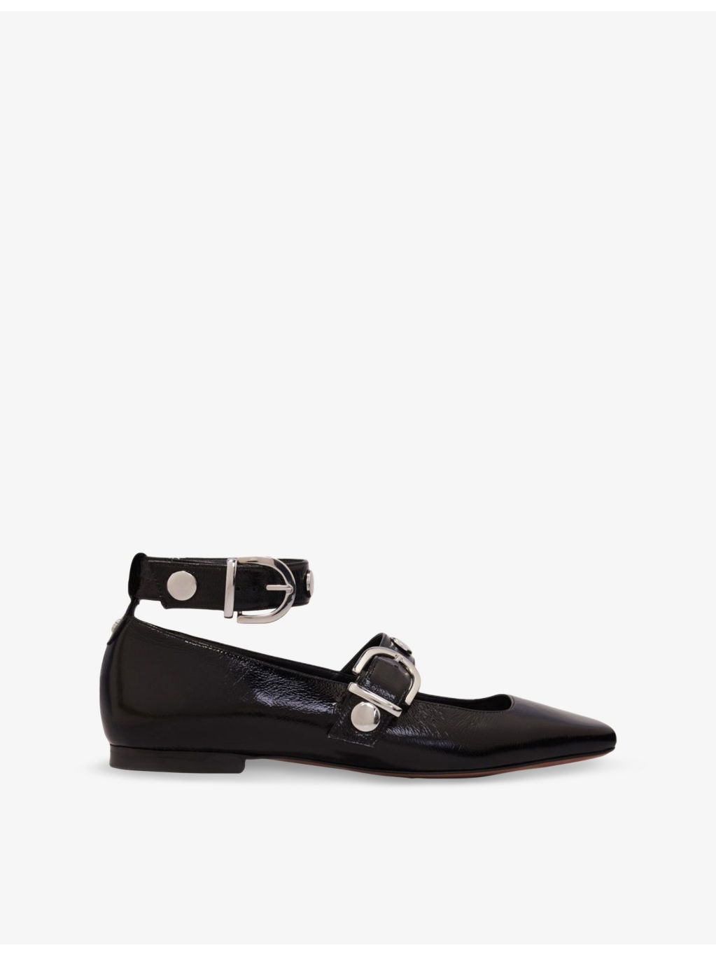 Studded Square-Toe Leather Mary Jane Pumps - 1