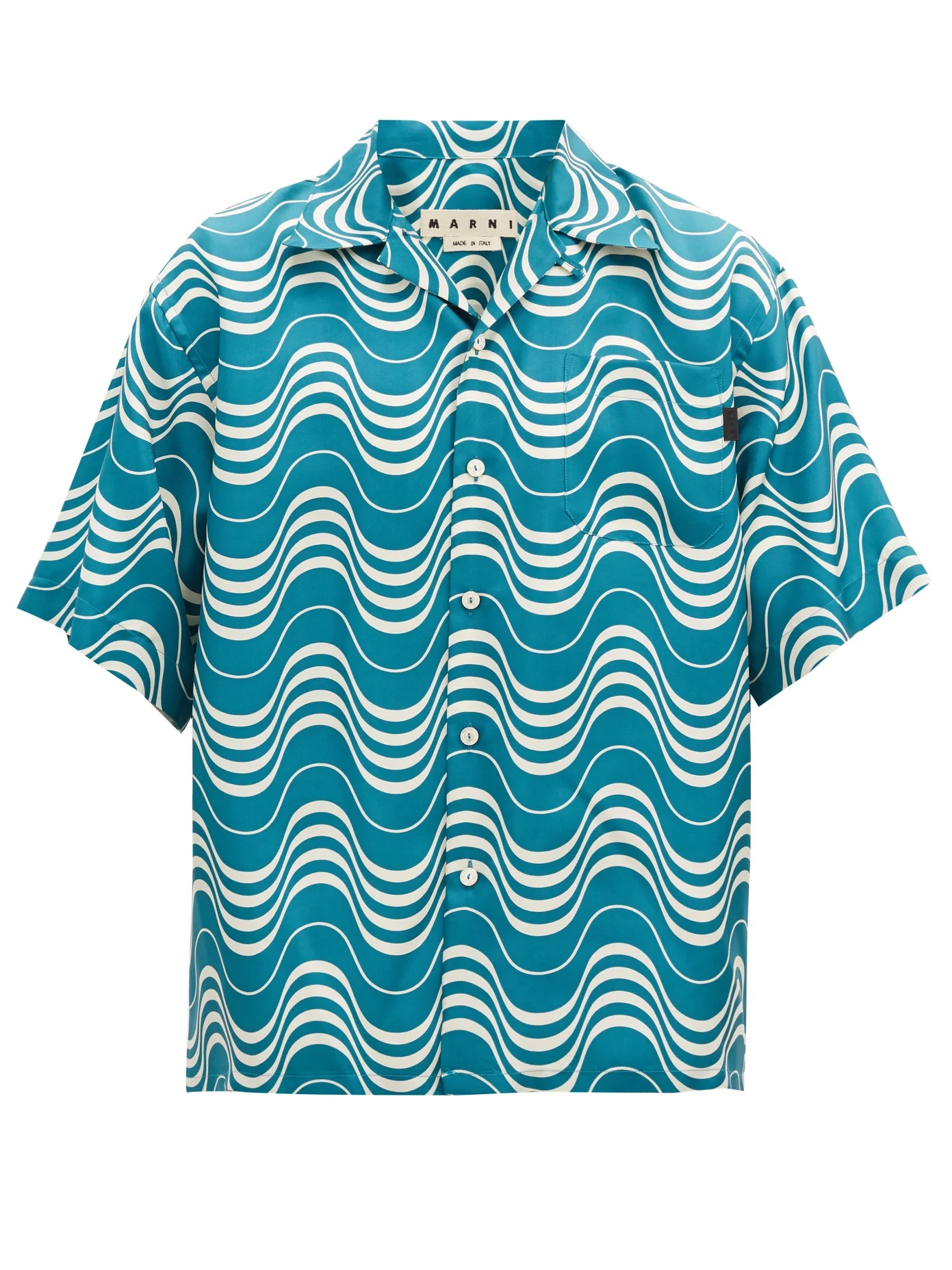 Psycho Wave-print silk shirt - 1