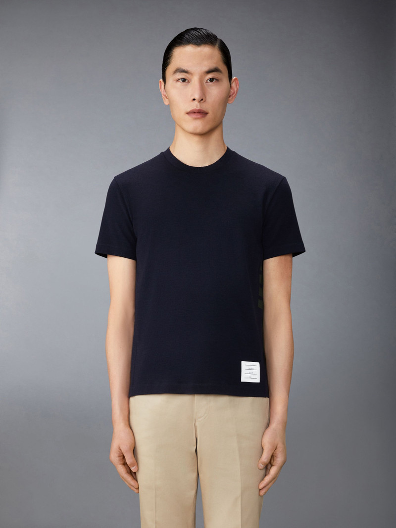 stripe-detailing wool T-shirt 1