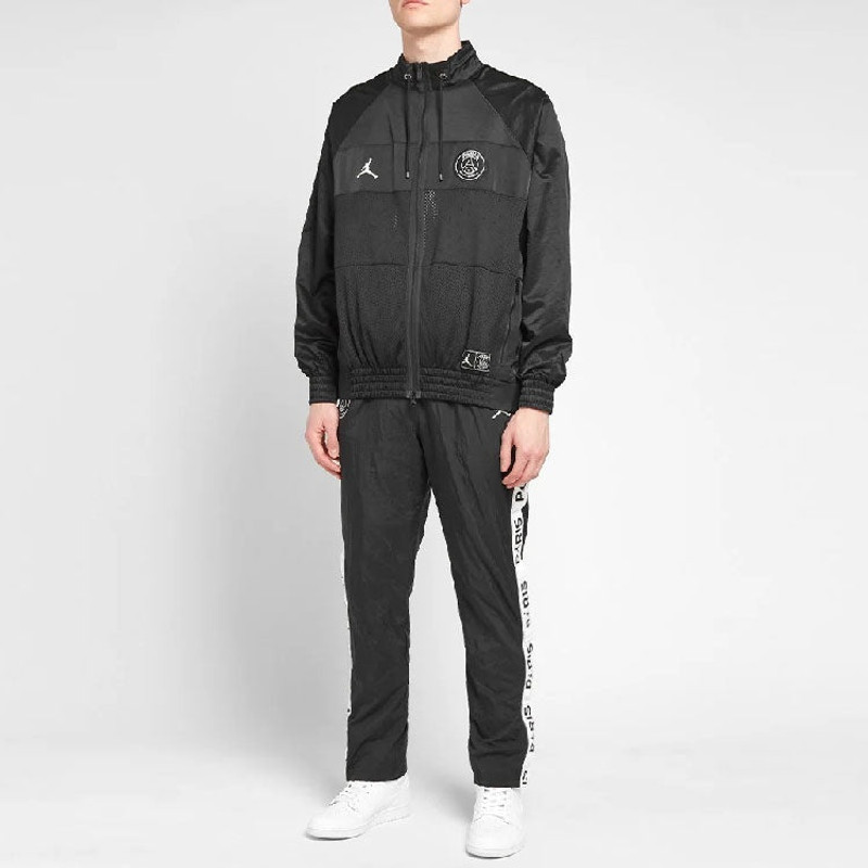 Jordan Air Jordan x PSG Crossover Alphabet Printing Long Sleeves Zipper Jacket Black BQ8369-010 outlook