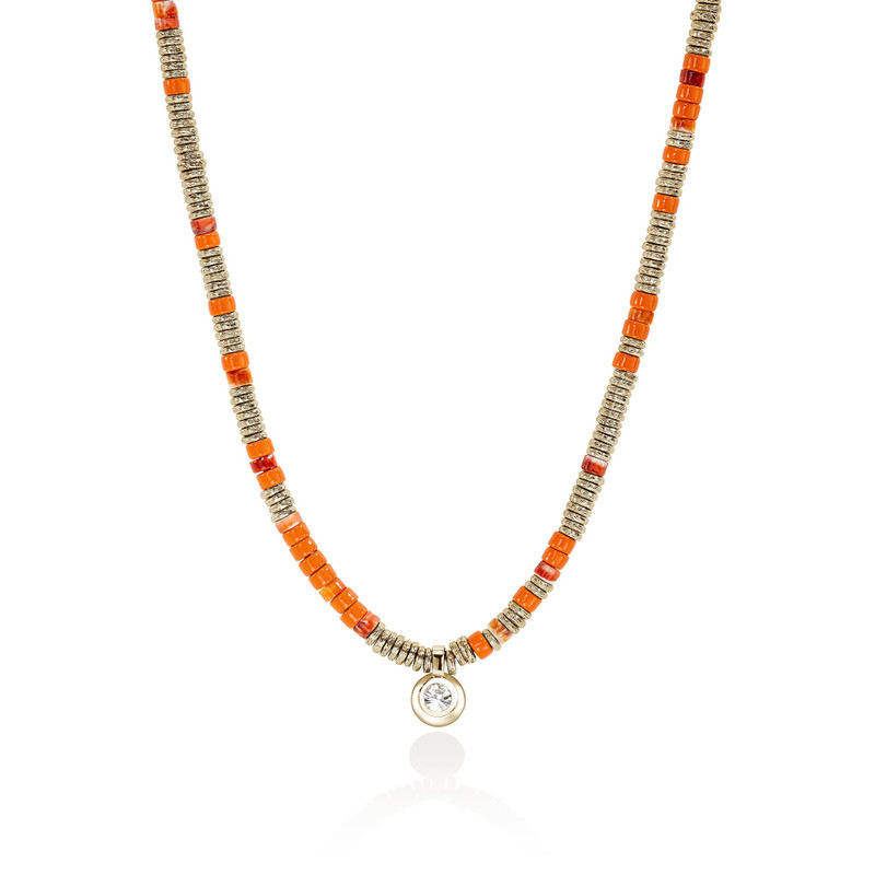 JH Lovestruck™ Heishi Pendant Necklace, Gold, Sterling Silver, Hardstones, Enamel, Diamond, 1.25TCW 3