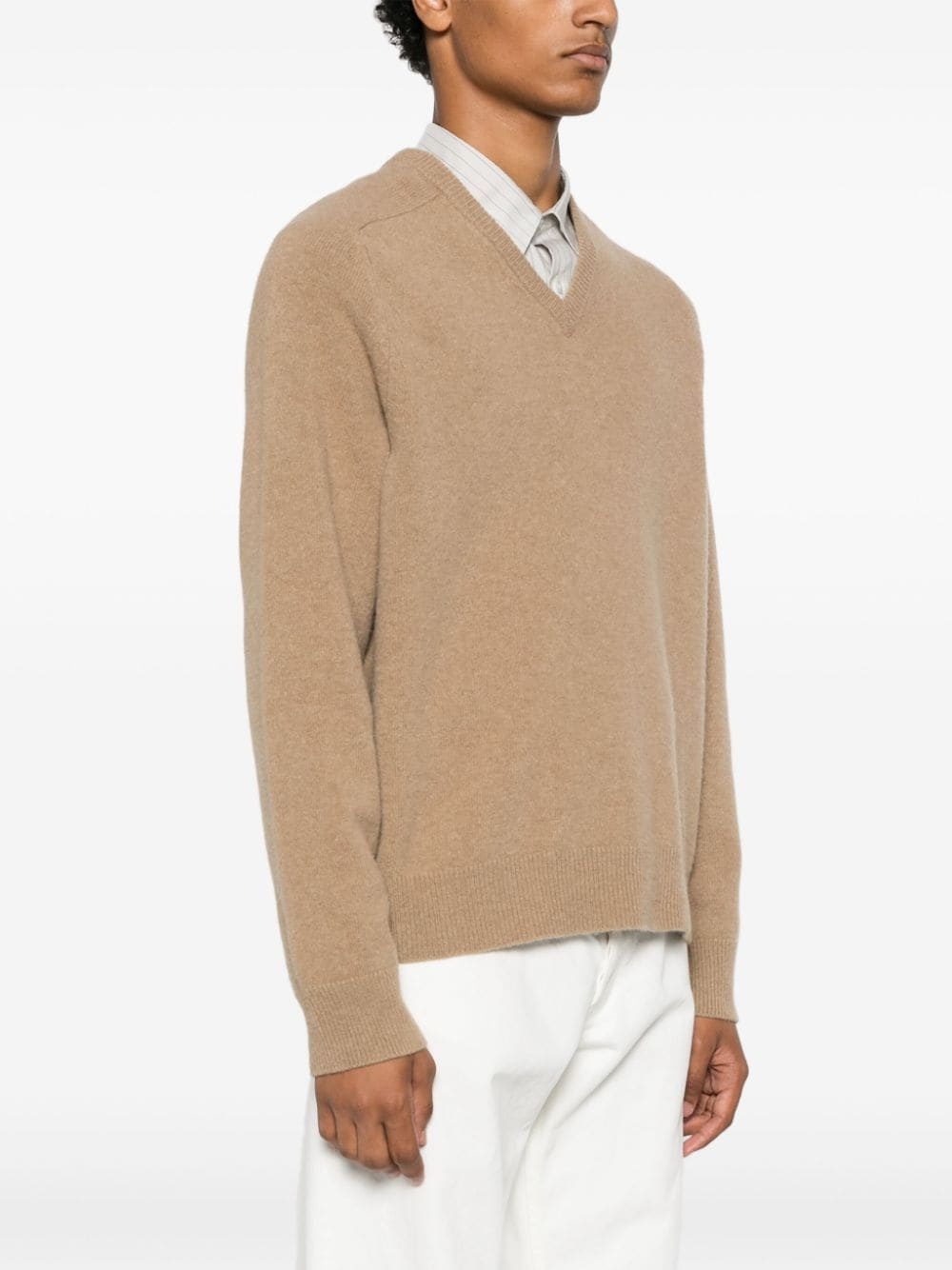 V-neck wool jumper - 3