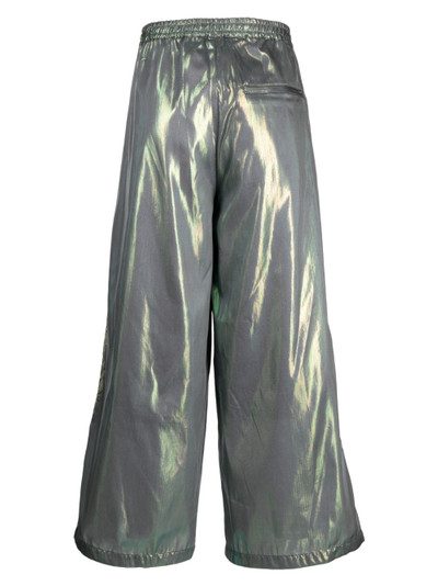doublet holographic-effect wide-leg trousers outlook