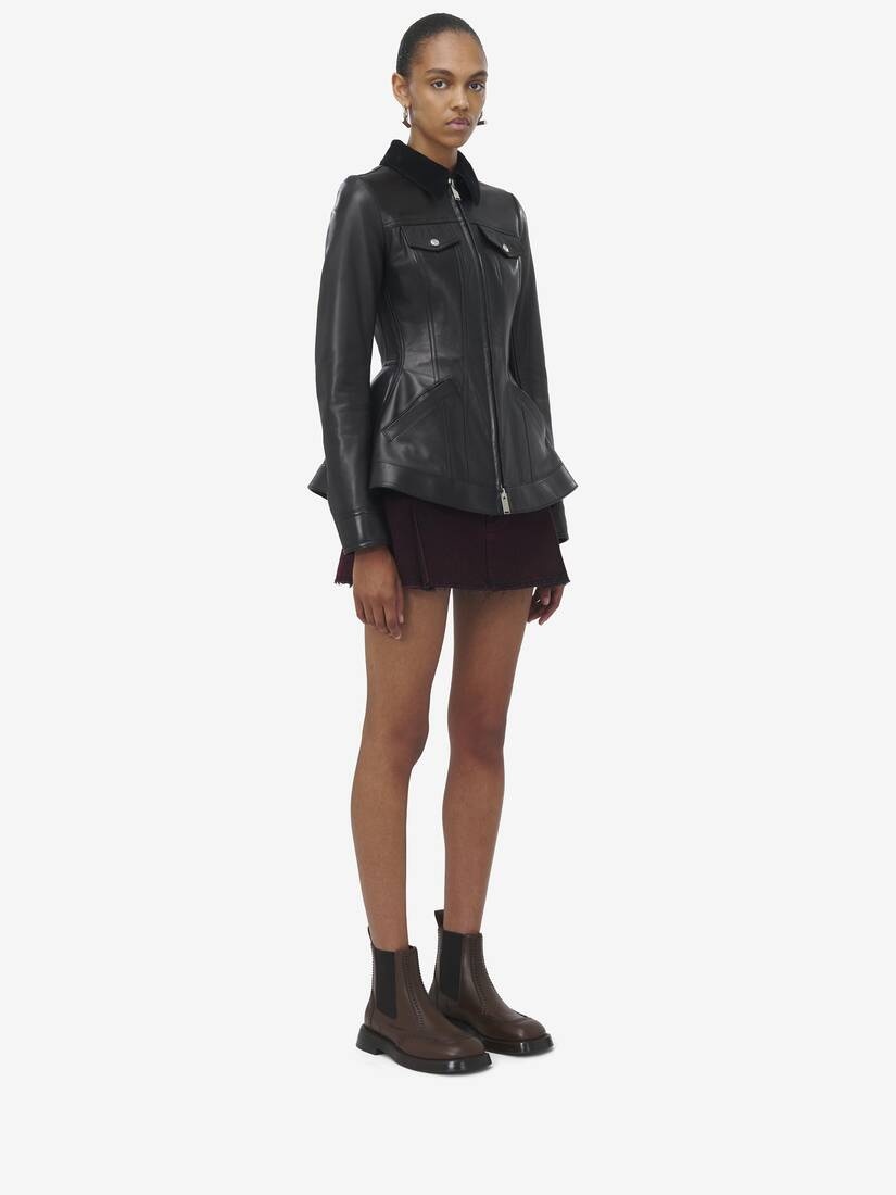Peplum Leather Jacket - 7