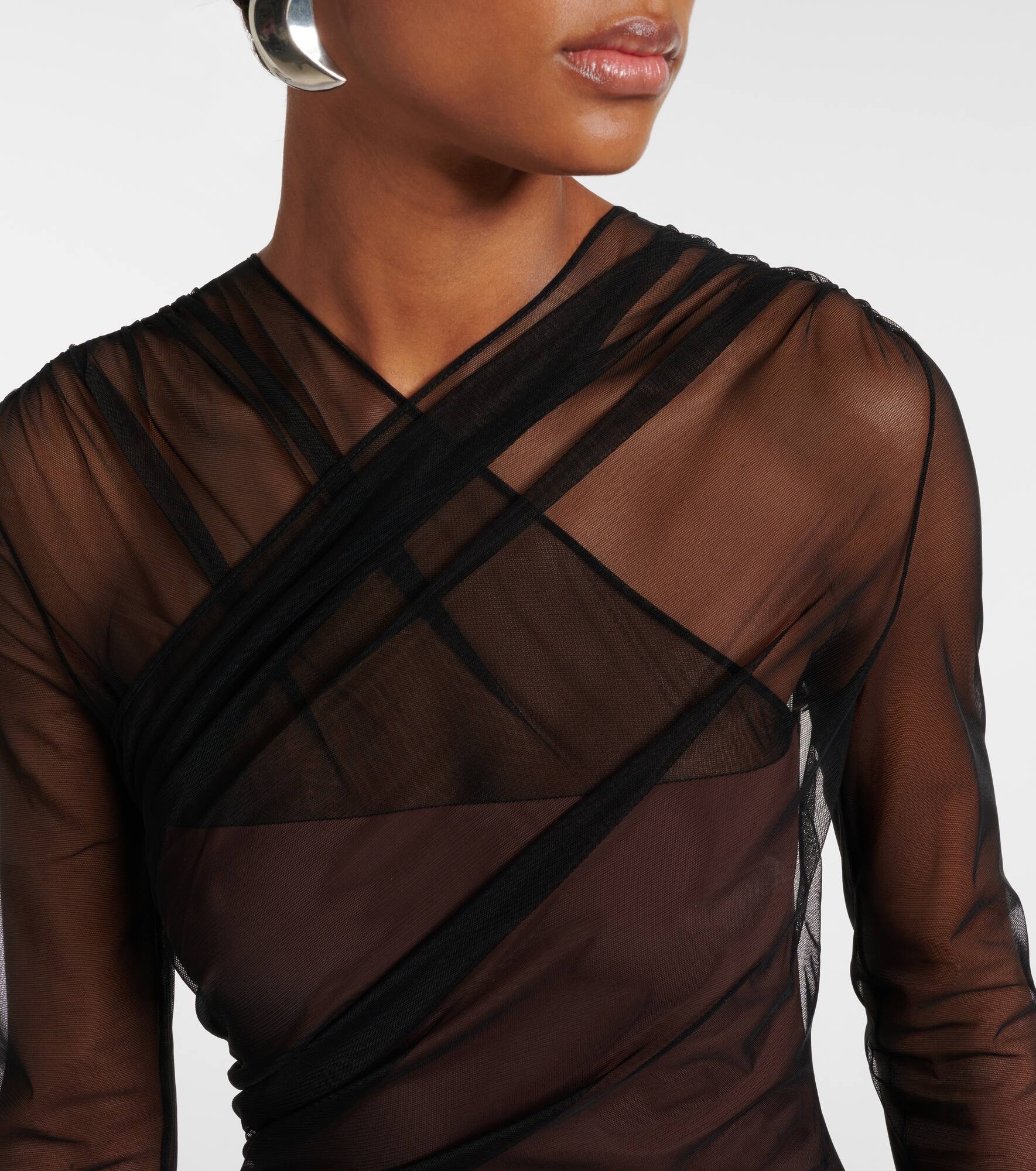 Renee draped tulle bodysuit - 5