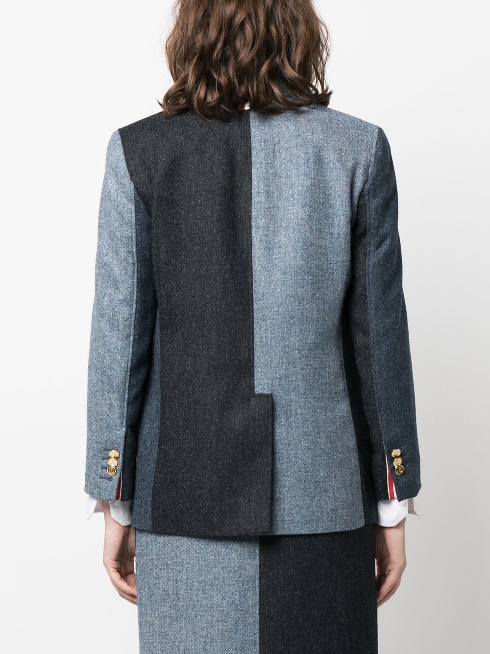 patchwork Donegal tweed blazer - 4