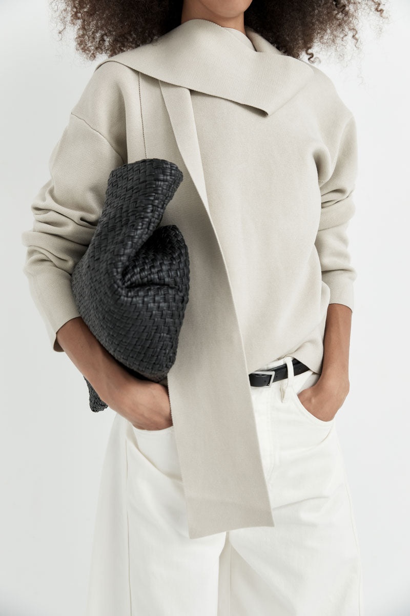 Milano Knit Scarf Jumper - Creme - 11