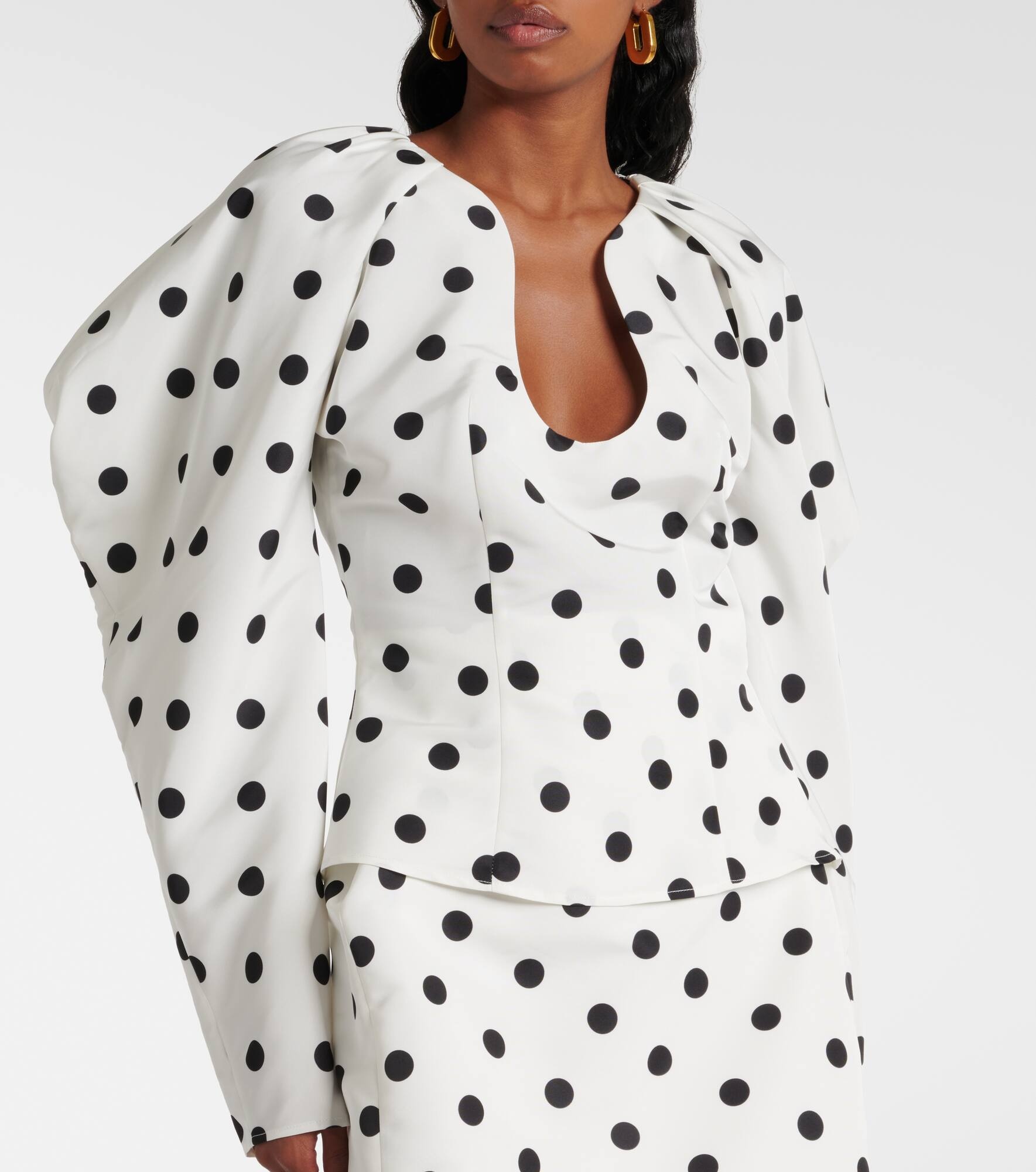 Polka-dot taffeta top - 4