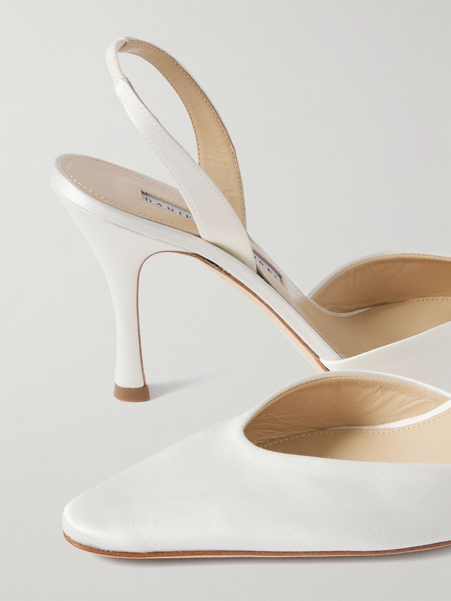 Hannah satin slingback pumps Ivory - 4