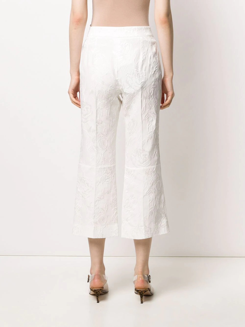 floral brocade cropped trousers - 4