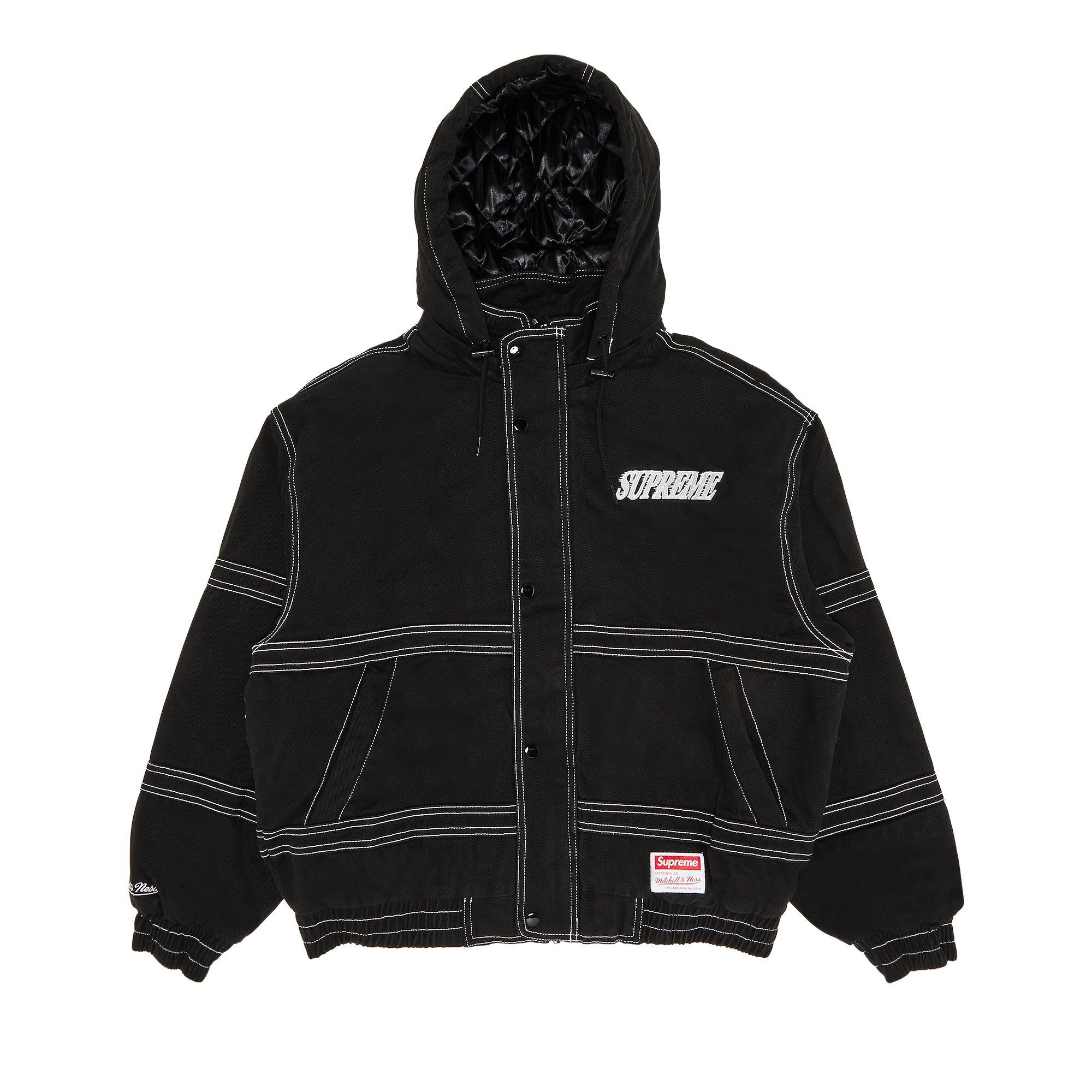 Supreme x Mitchell & Ness Twill Stadium Jacket 'Black' - 1