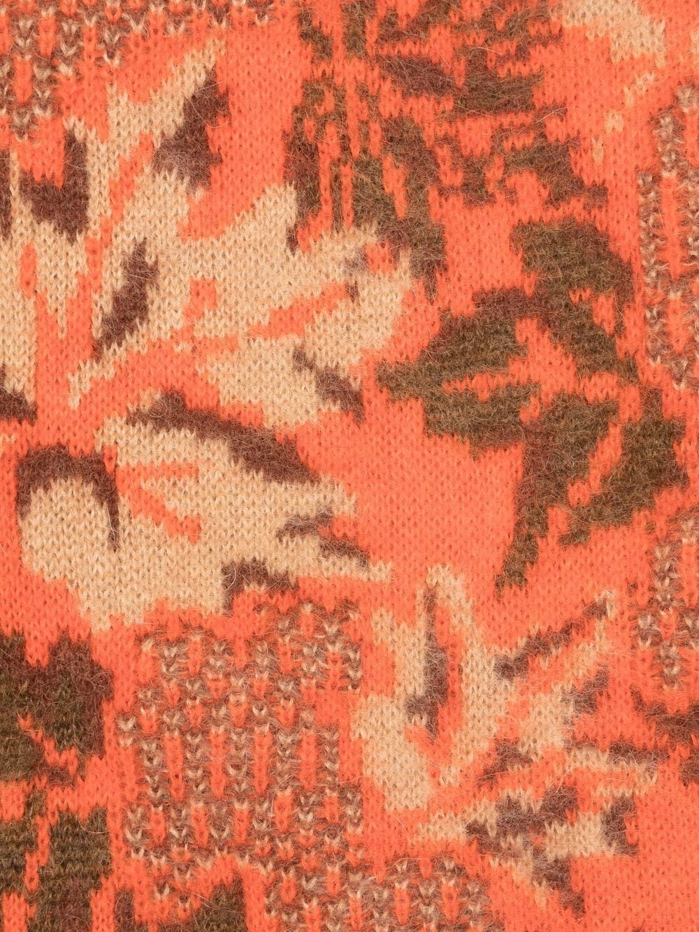botanical-motif intarsia-knit scarf - 2
