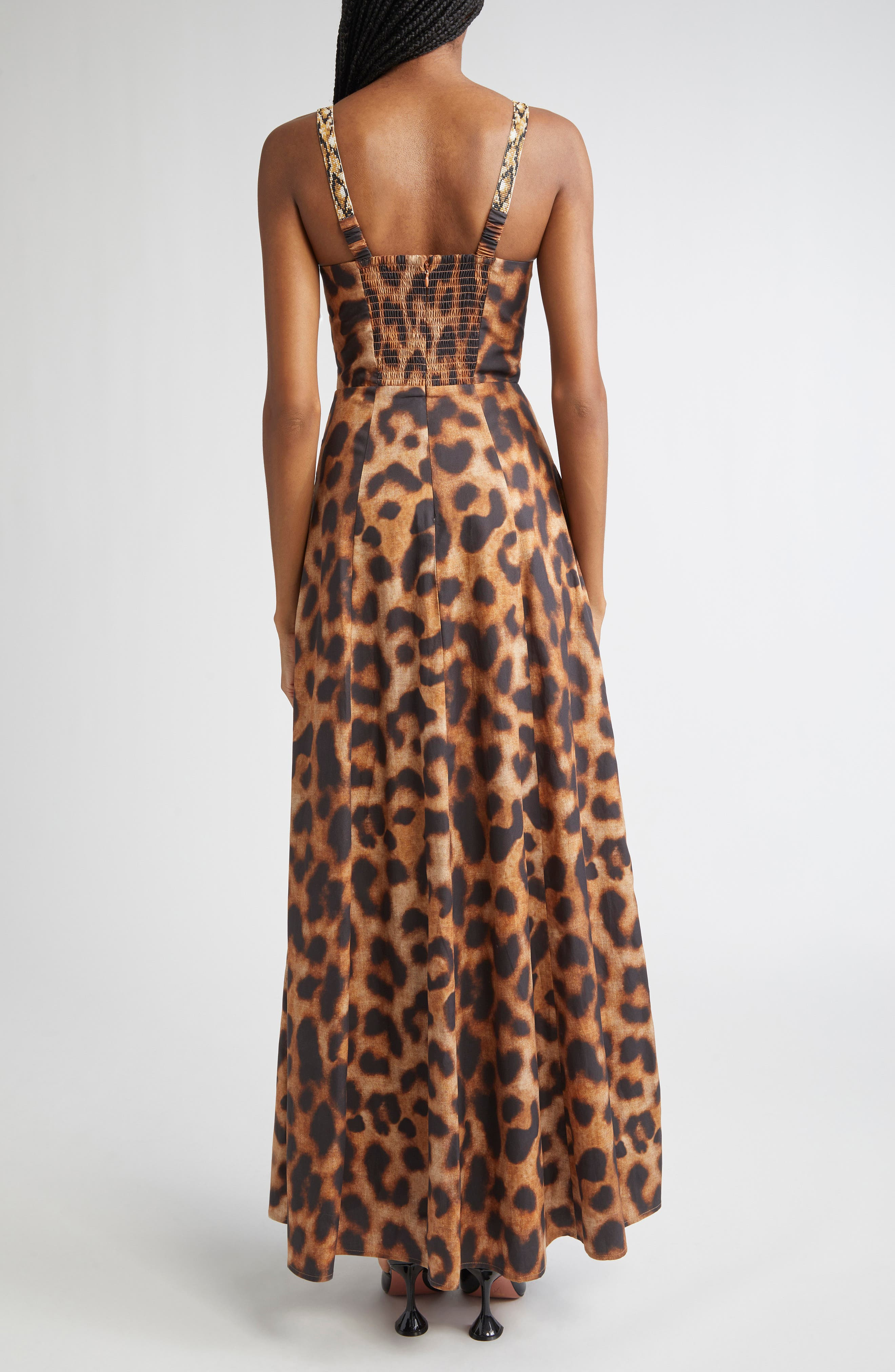 L'AGENCE Sutton Leopard Print Gown in Tan/Black Leopard Print at Nordstrom - 2