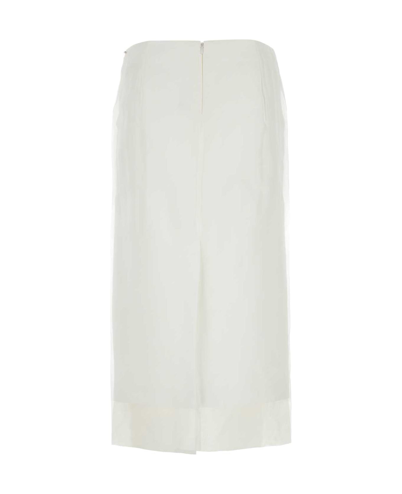 White Silk Aceti1234 Skirt - 2