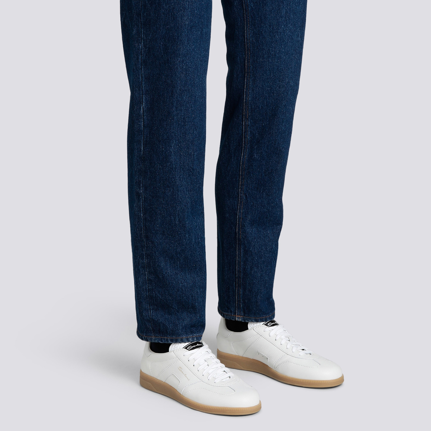 Men's white tumbled leather DBS Oly sneaker - 2