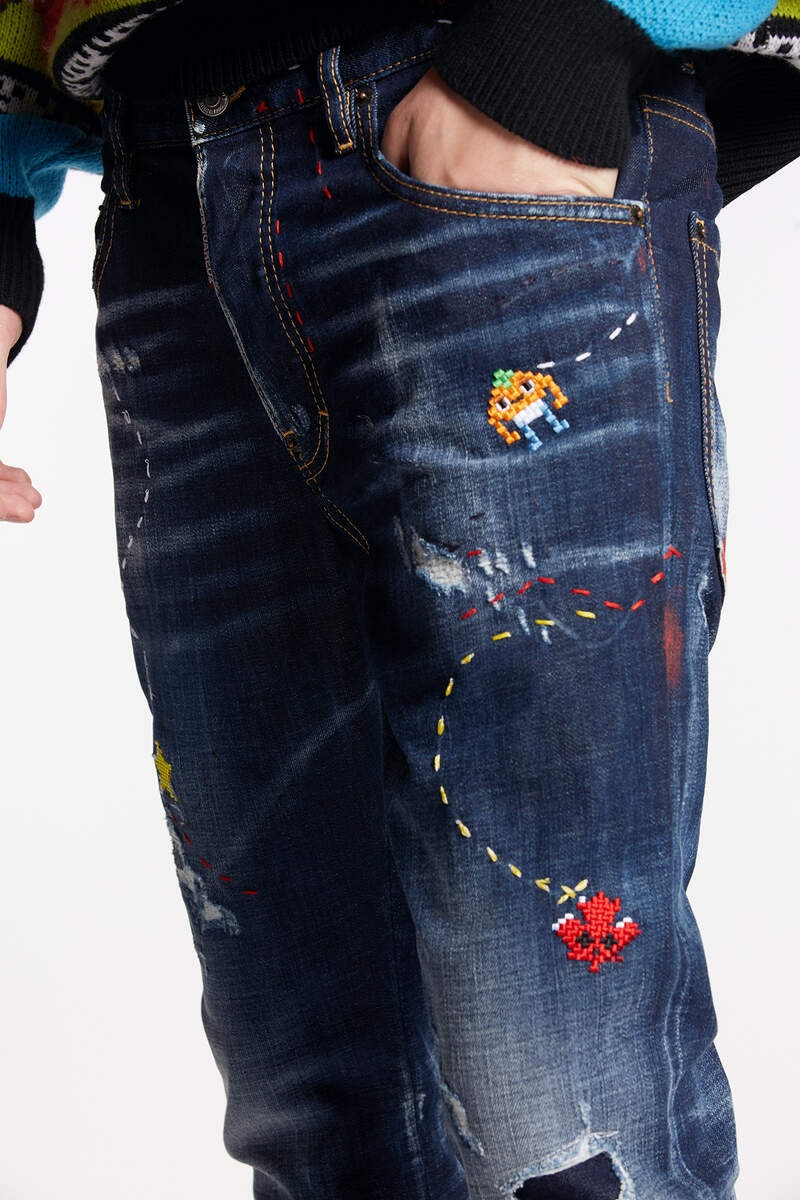 DARK MONSTER MAZE WASH SKATER JEANS 3