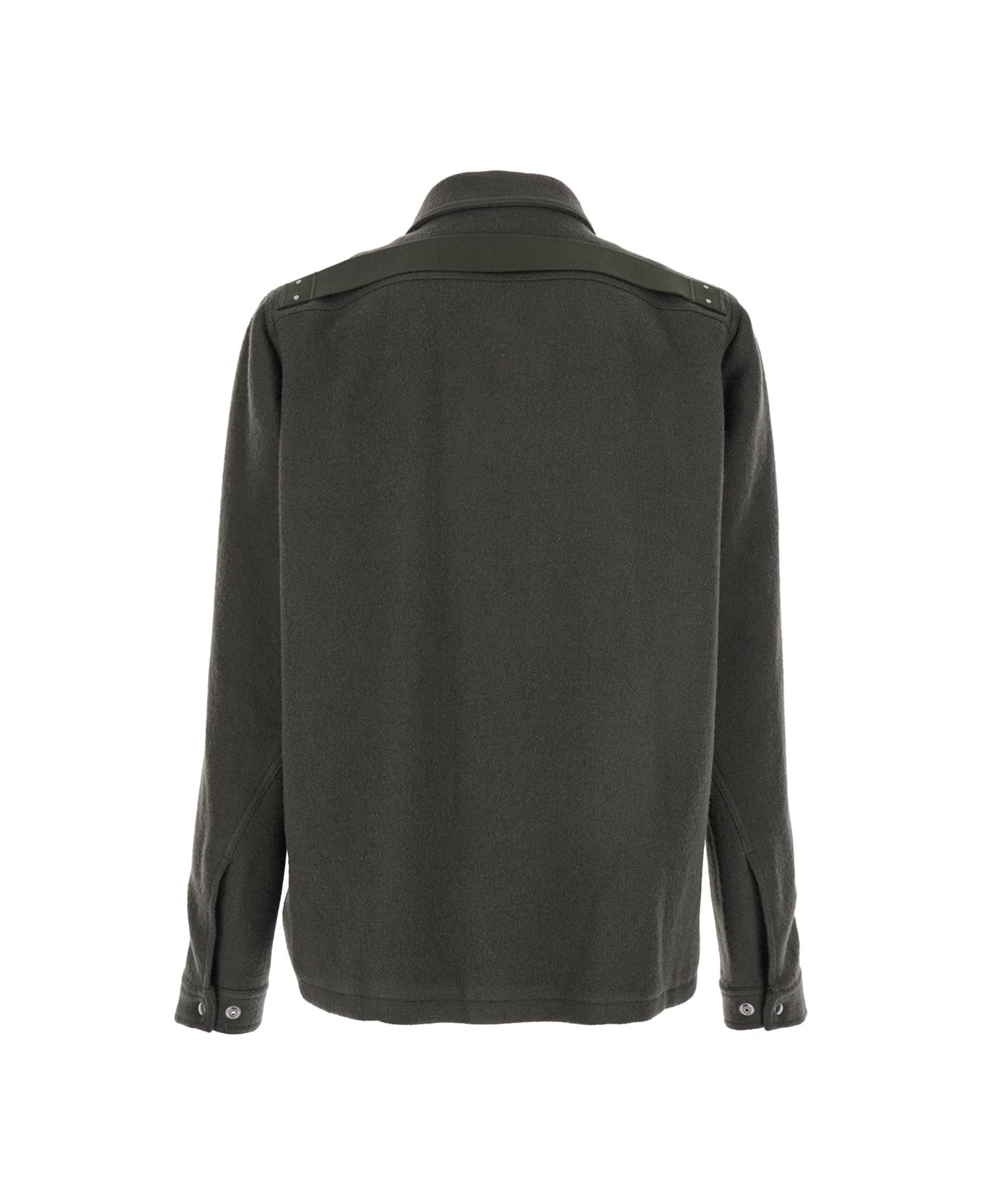 'brad' Green Jacket With Classic Collar In Wool Man - 2