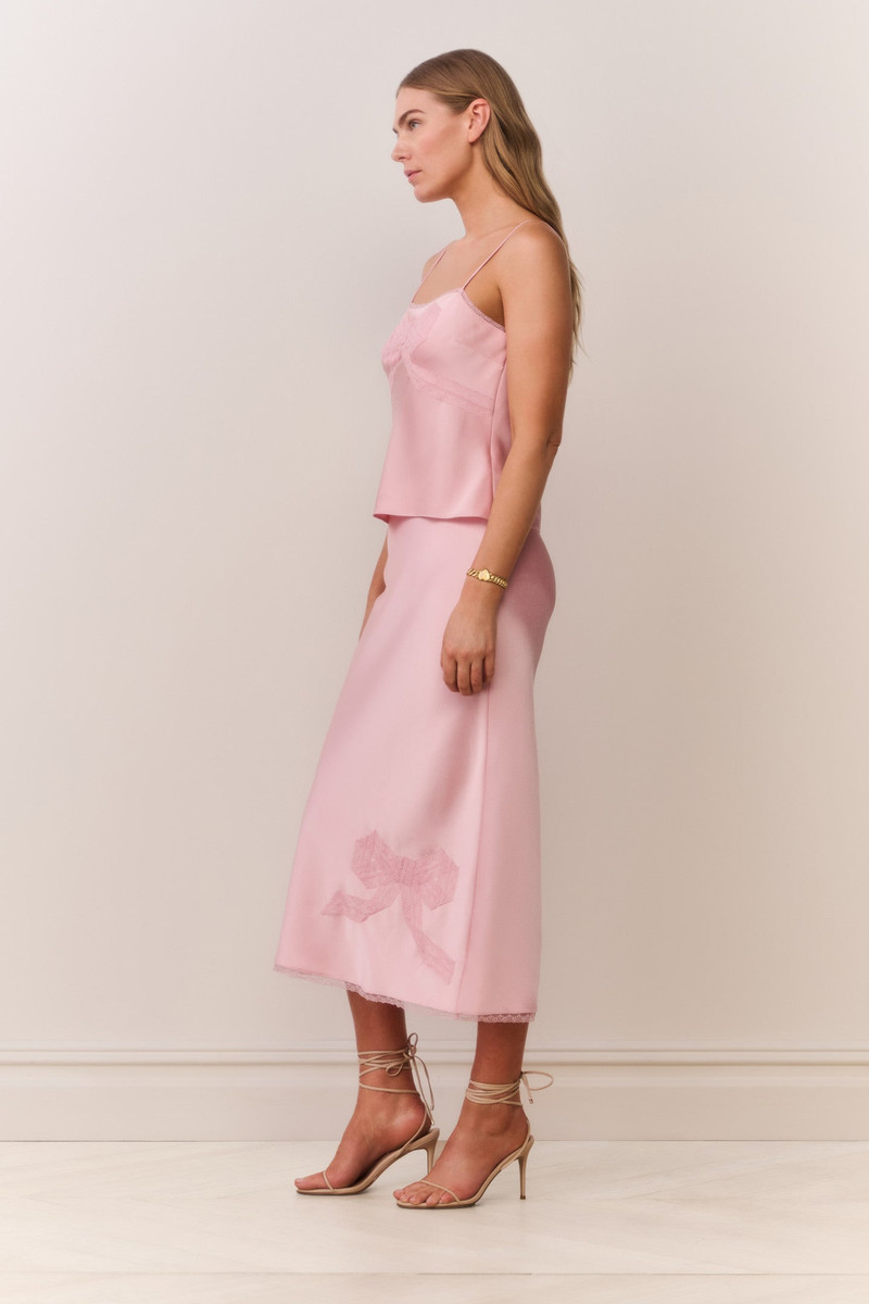 Vallis Lace Bow Satin Maxi Skirt 5