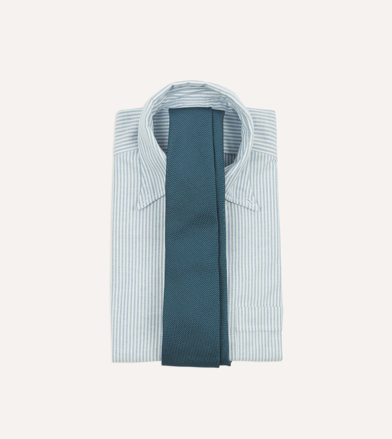 Drake's Sky Blue Fine Woven Grenadine Silk Hand Rolled Tie outlook
