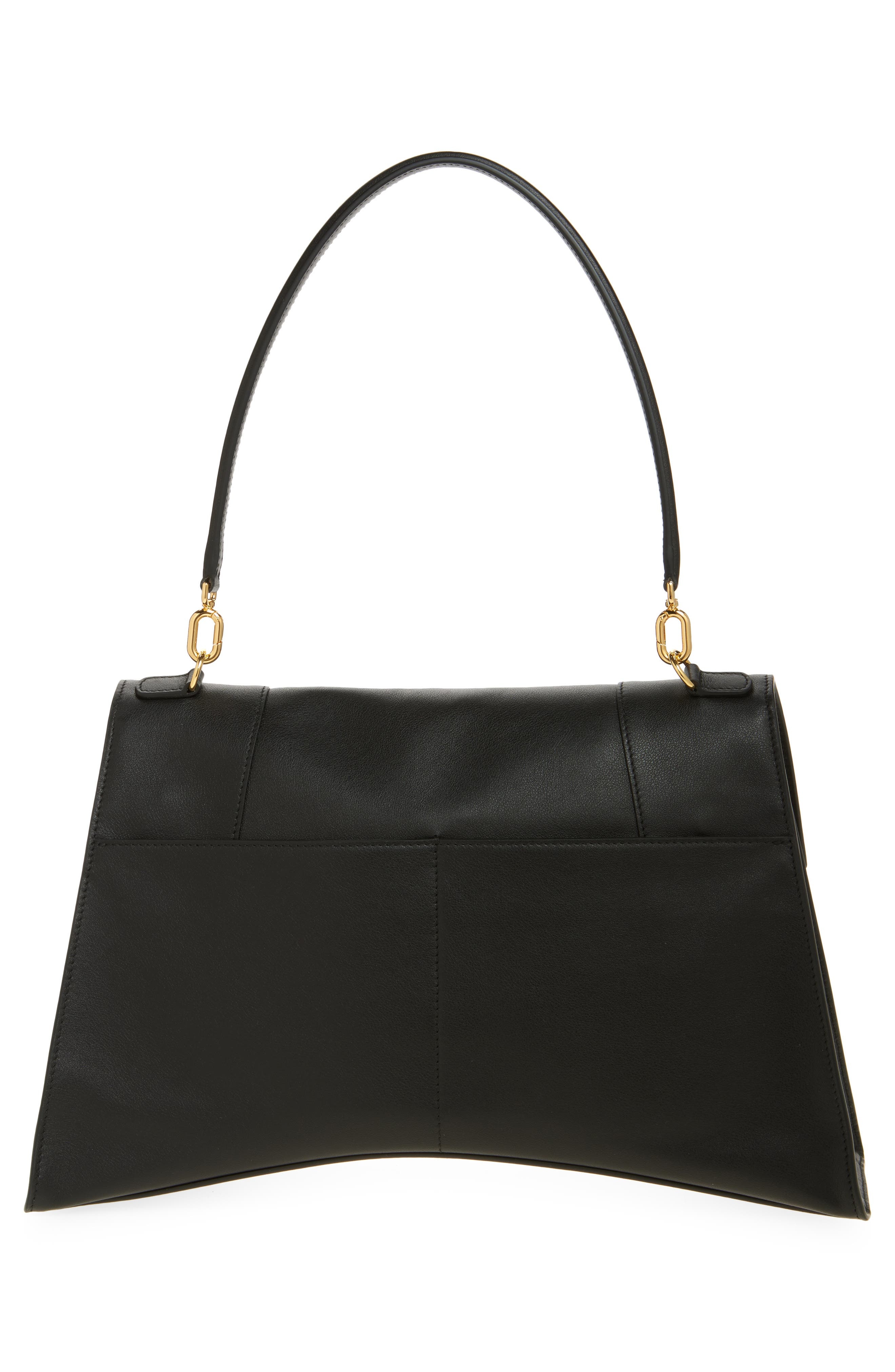 Balenciaga Medium Hourglass Soft Leather Shoulder Bag in 1000 Black at Nordstrom - 4