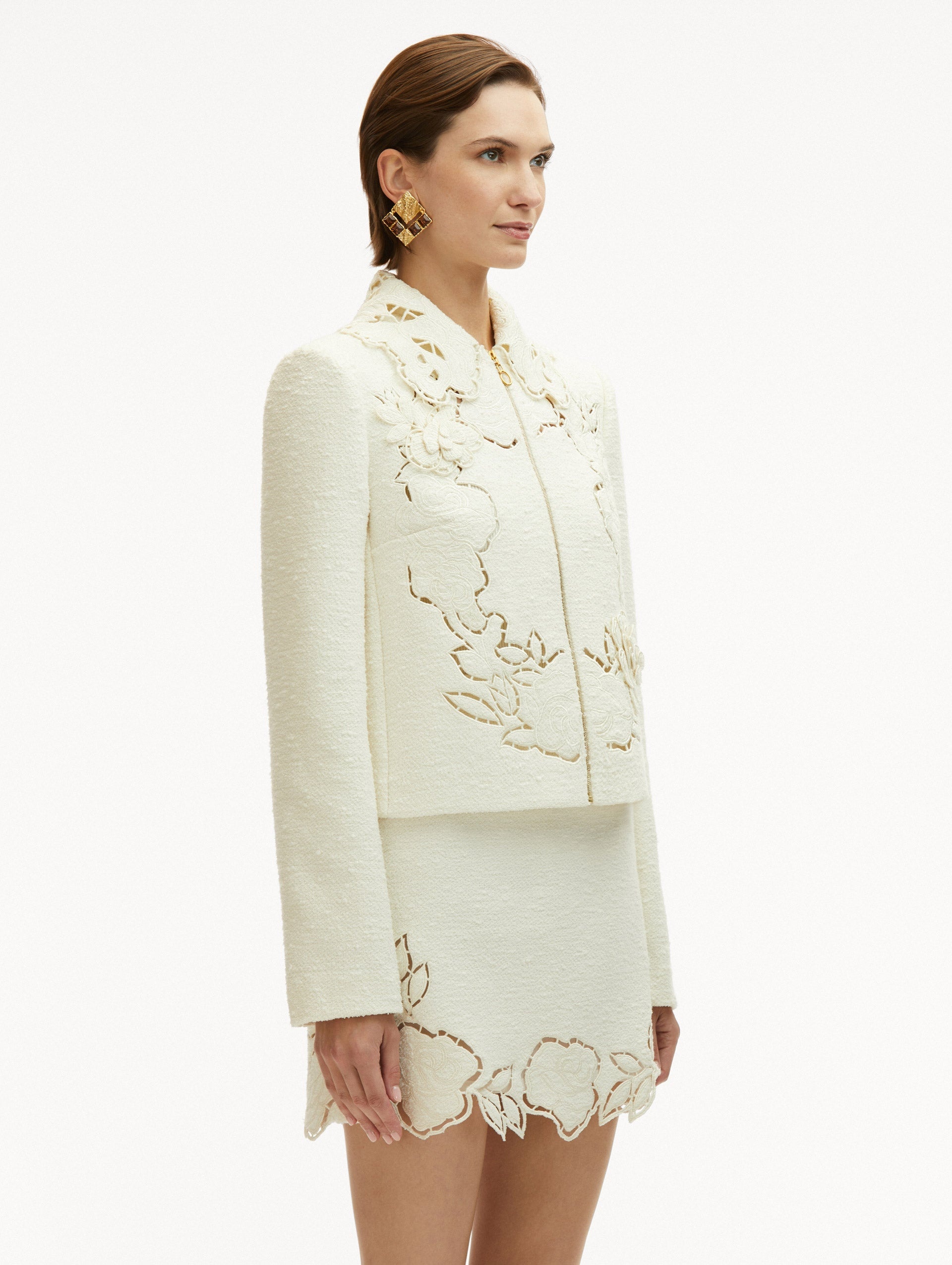ENGLISH ROSE CUTOUT TWEED JACKET - 5