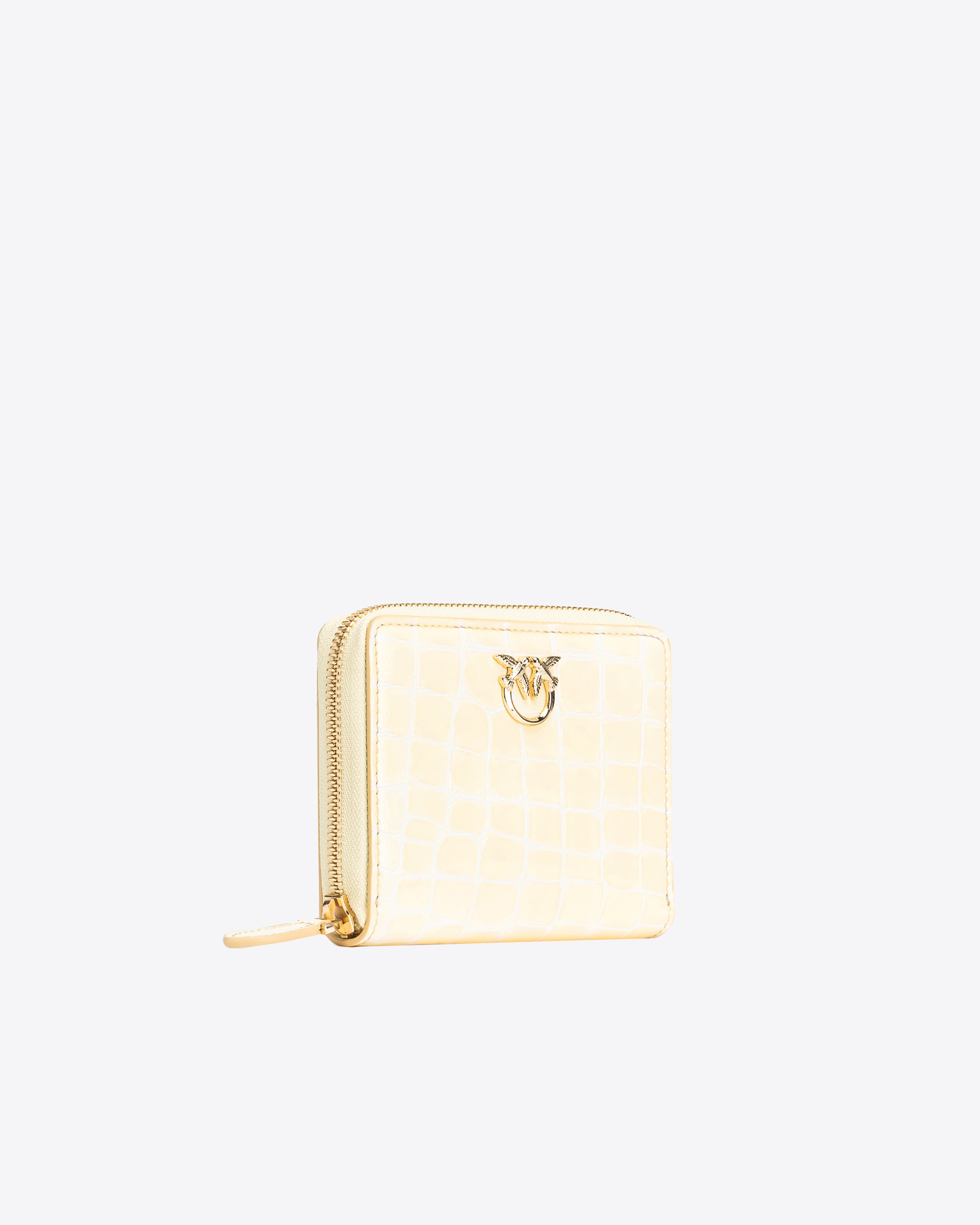 PINKO GALLERIA SQUARE ZIP-AROUND WALLET IN SHINY CROC-PRINT LEATHER - 3