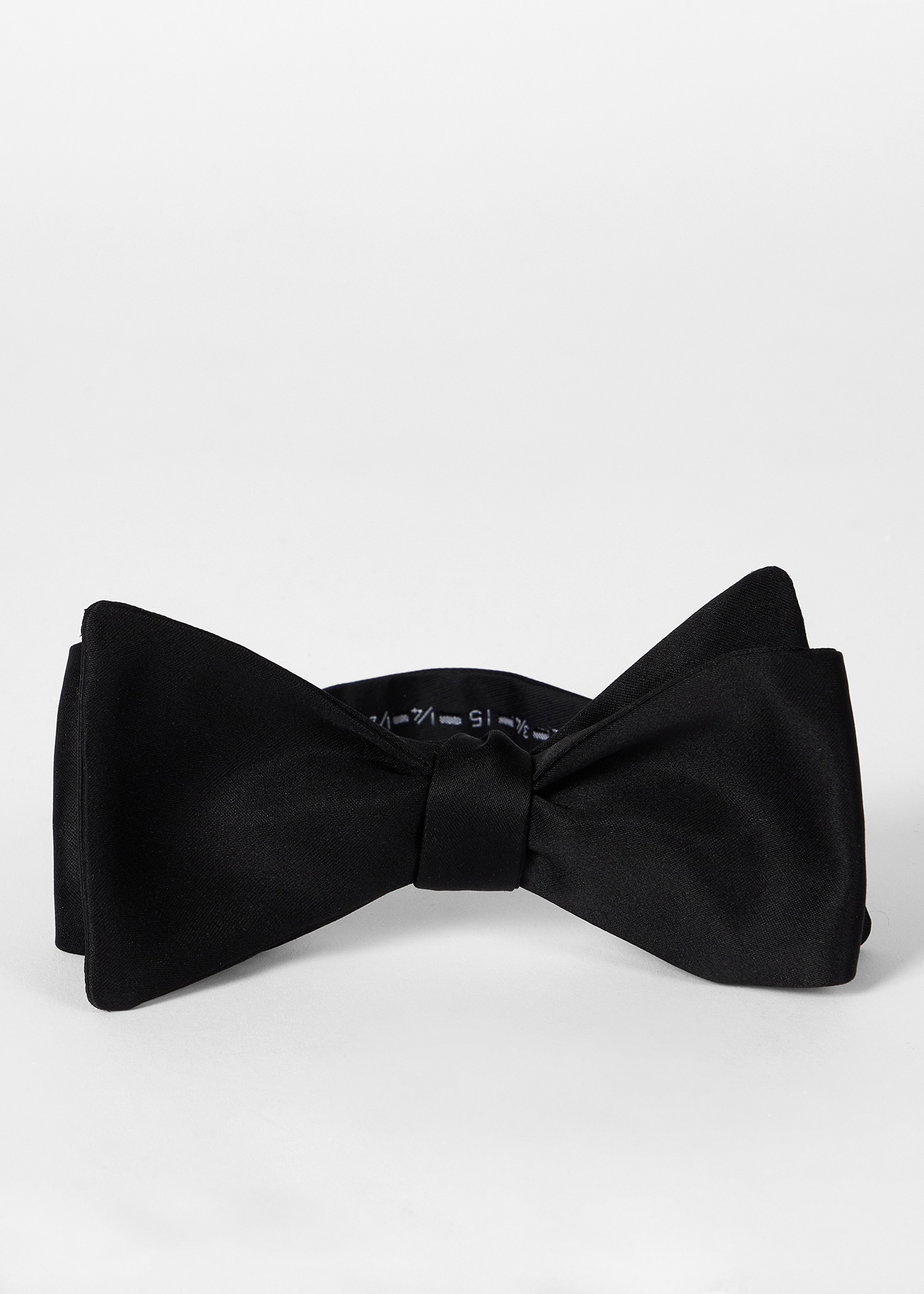 Black Plain Satin Bow Tie - 3