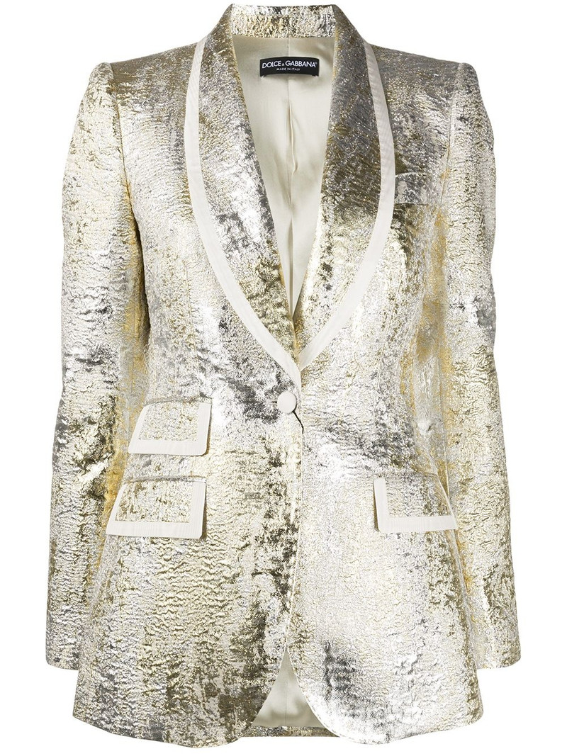 metallic textured blazer 1