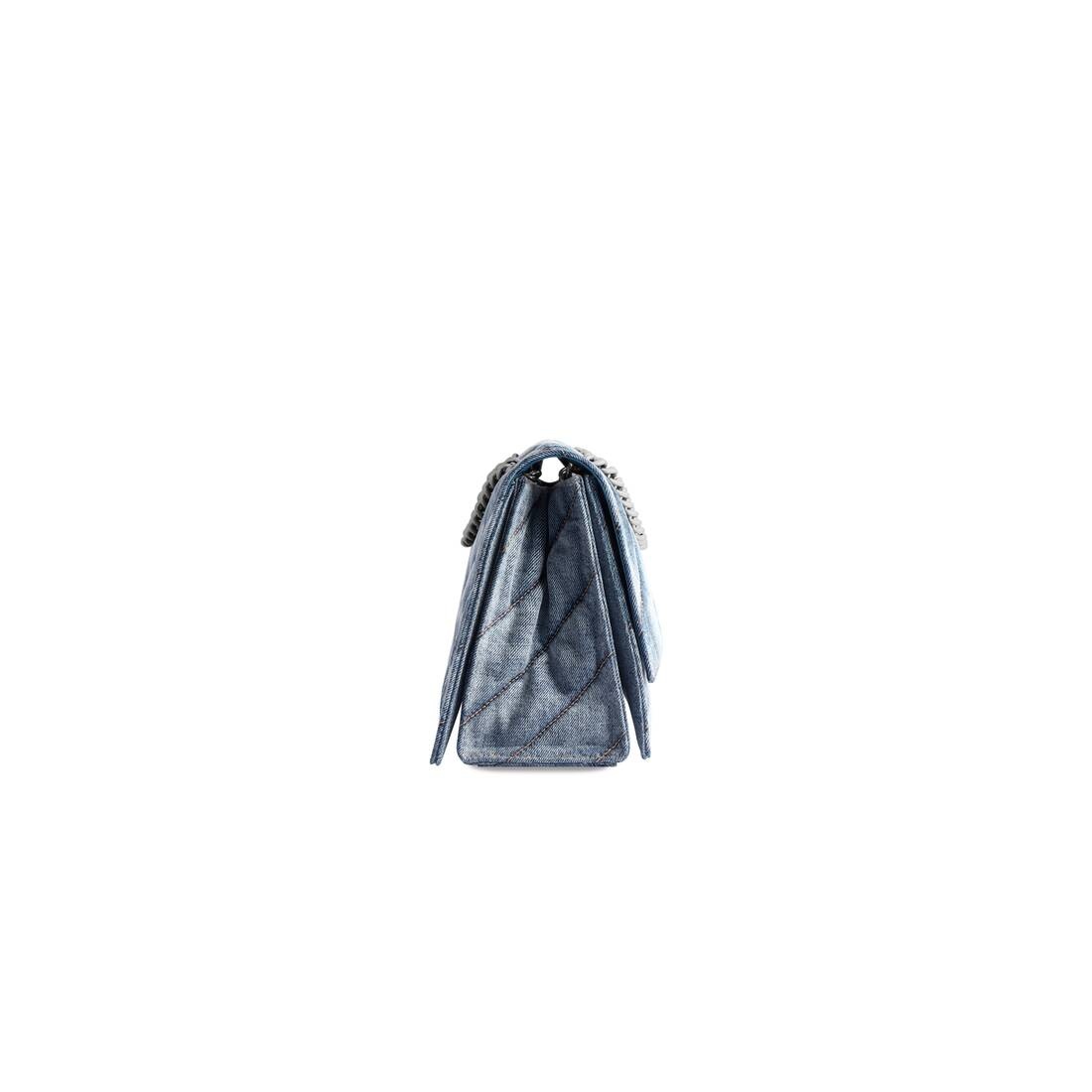 Women's Crush Medium Chain Bag Quilted In Denim in Blue - 3