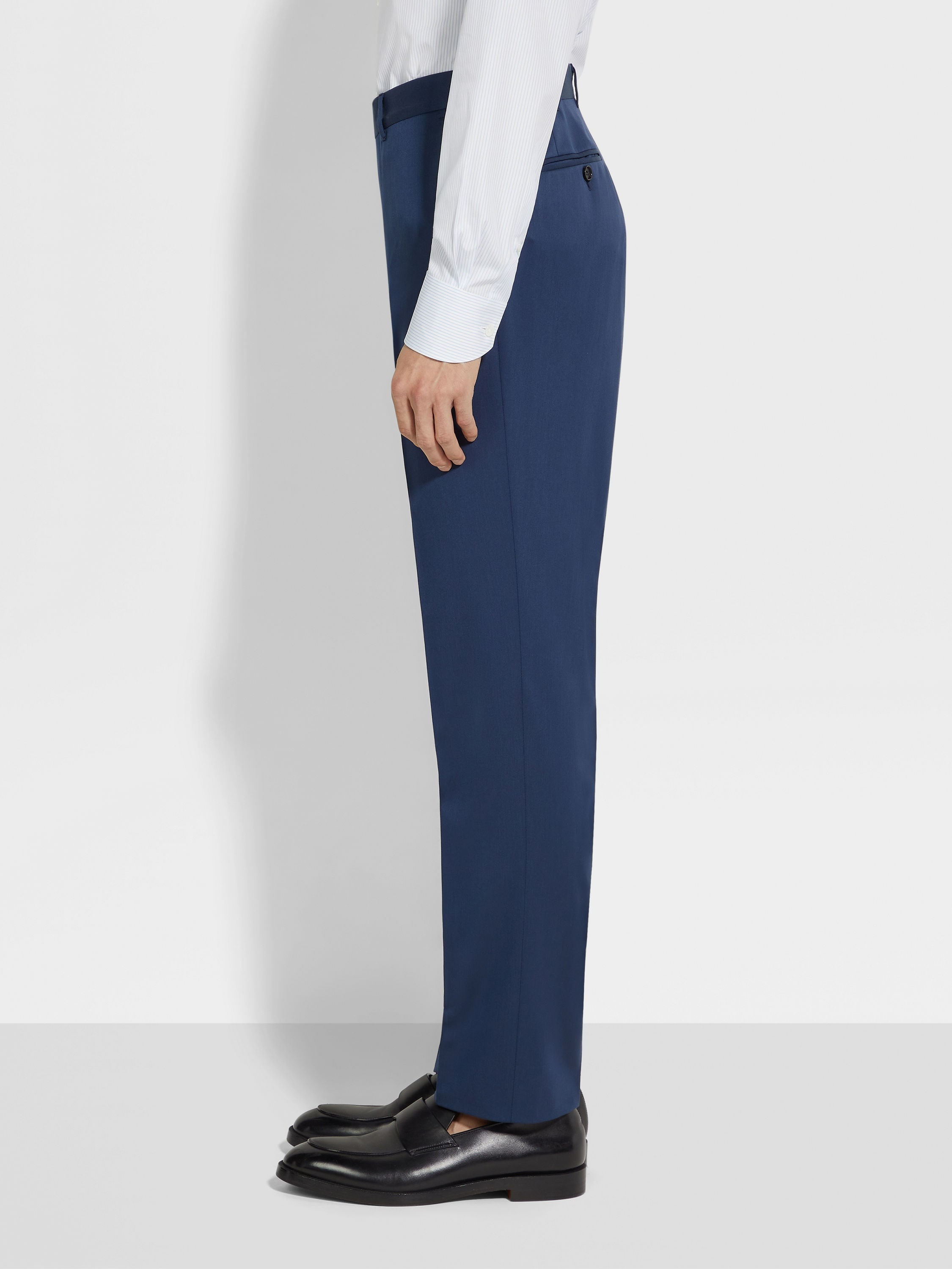 DARK TEAL BLUE CENTOVENTIMILA WOOL PANTS - 3