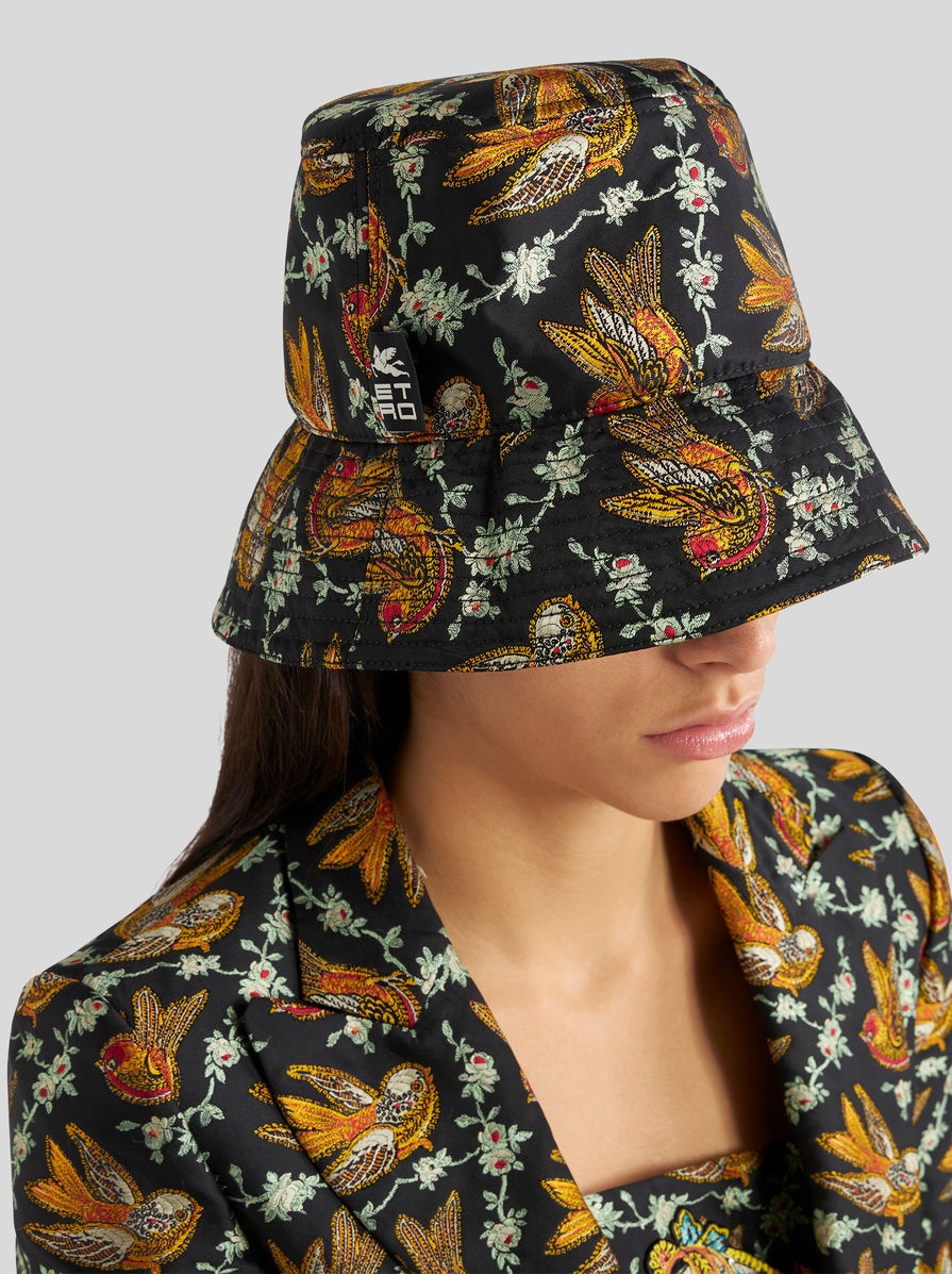 BUCKET HAT WITH BIRD PRINT - 2