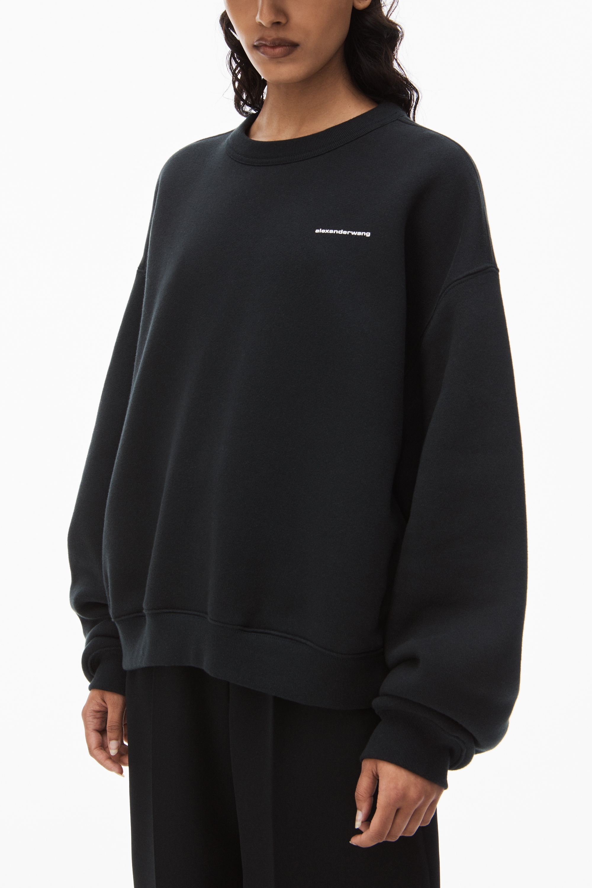 CREWNECK PULLOVER IN DENSE FLEECE - 3