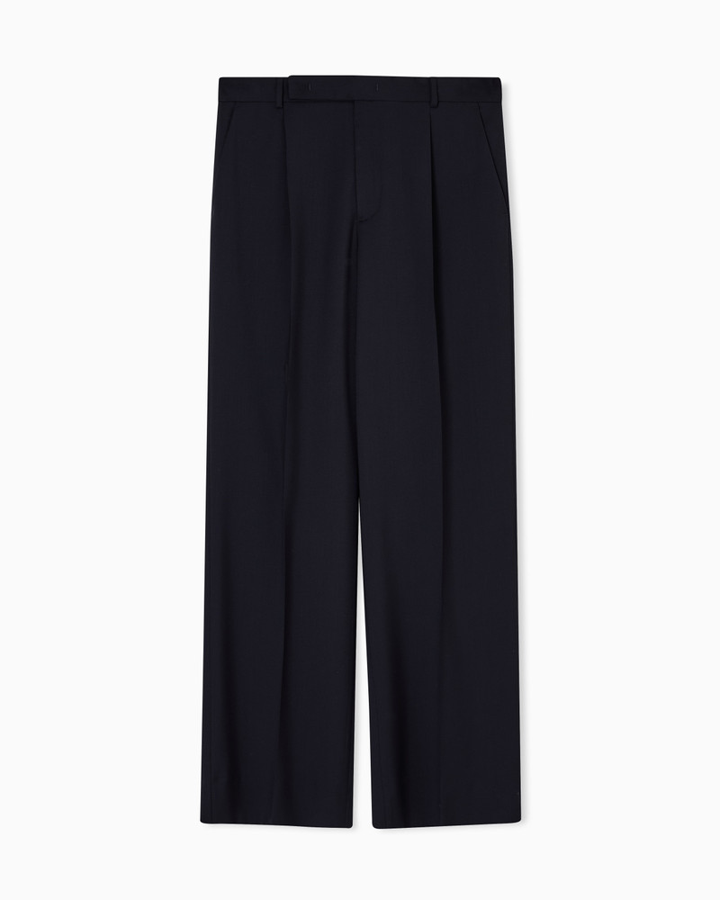 ICON VIRGIN-WOOL STRETCH-SERGE TROUSERS WITH DARTS 1