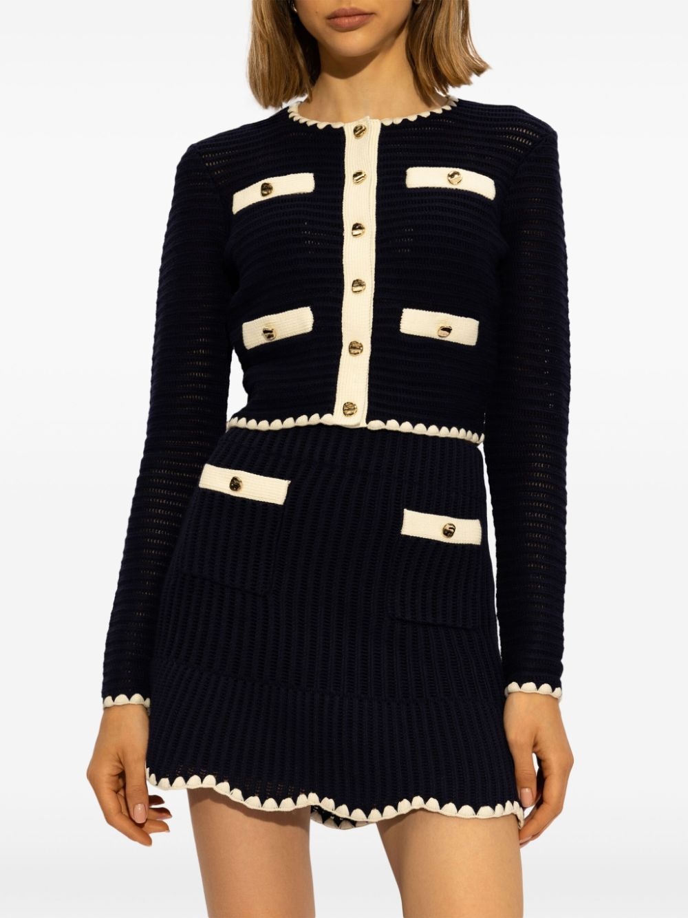 crochet-knit cropped cardigan - 3