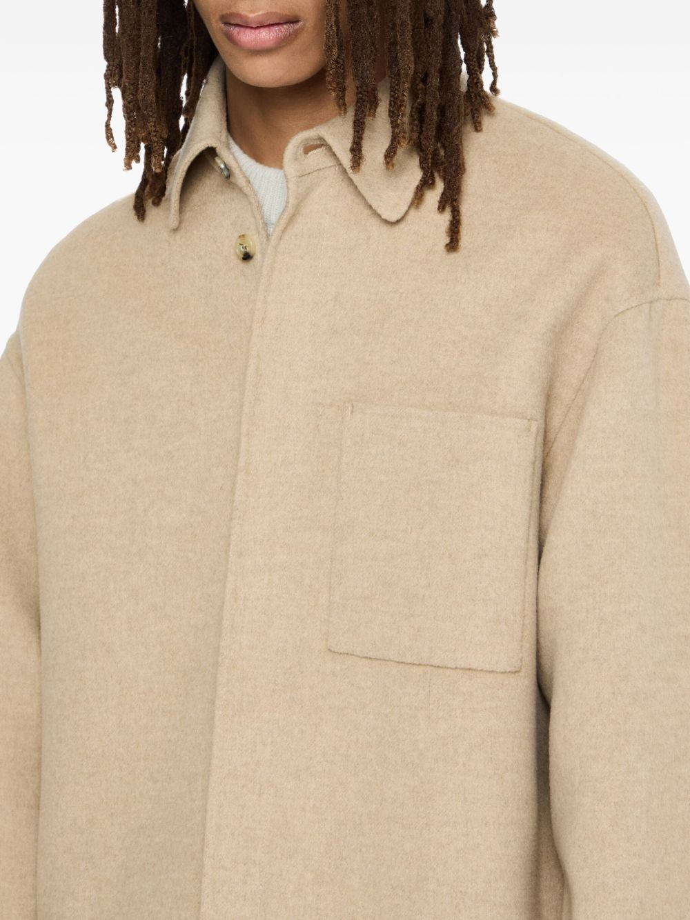 patch-pocket shirt jacket - 4