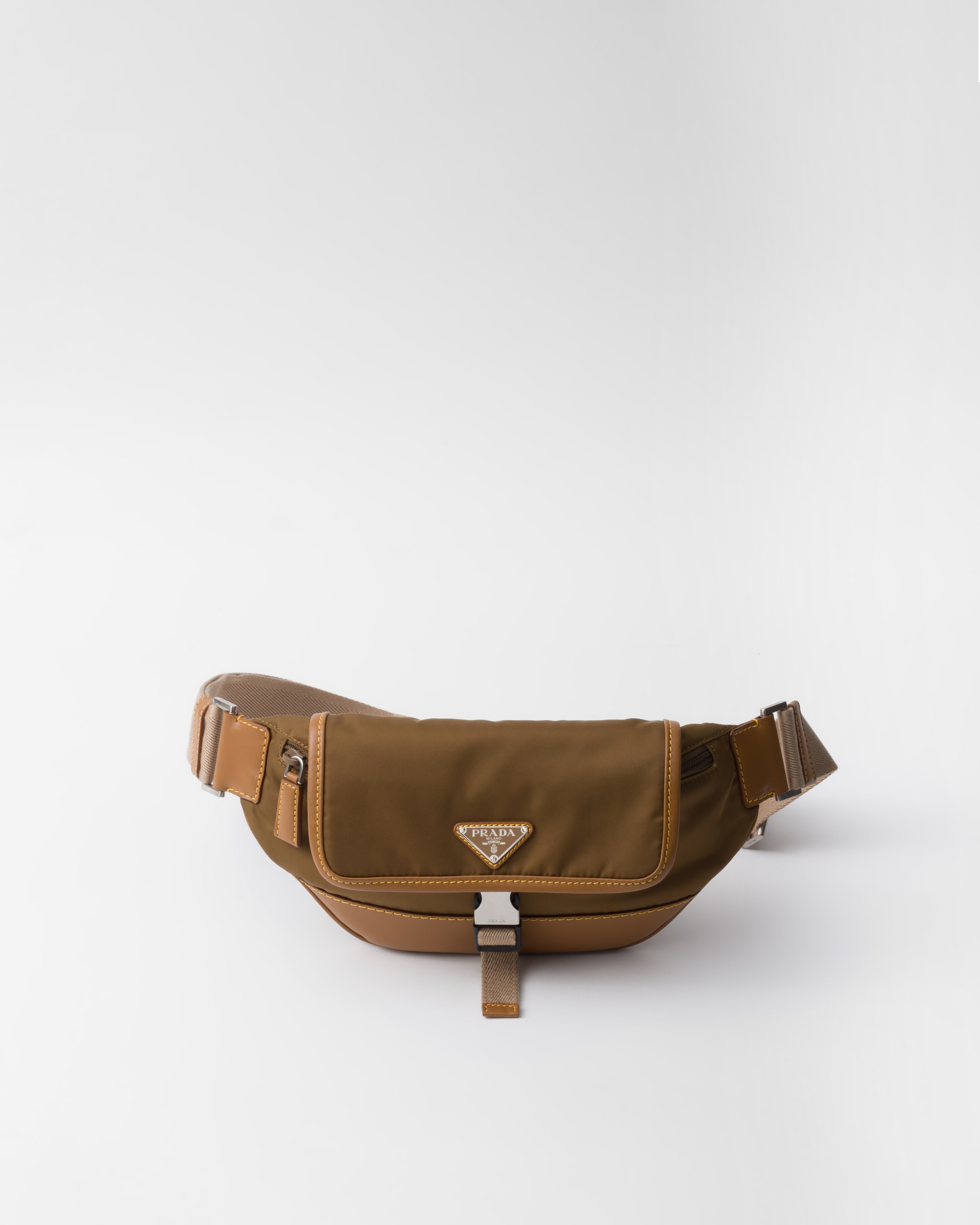 Re-Nylon and leather shoulder bag - 1