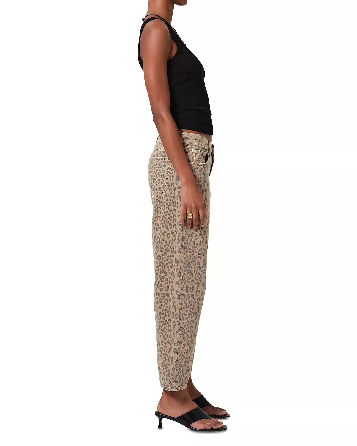Miro High Rise Relaxed Jeans in Natural Cheetah - 5
